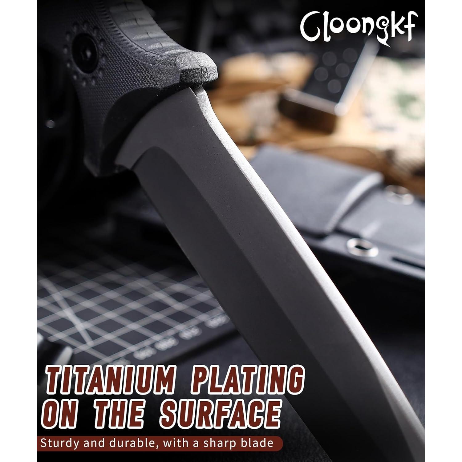 Cuchillo Táctico Fijo Cloongkf 14.48 cm Acero Inoxidable Antideslizante