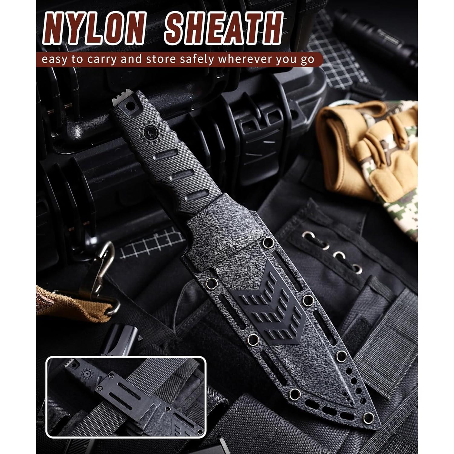 Cuchillo Táctico Fijo Cloongkf 14.48 cm Acero Inoxidable Antideslizante