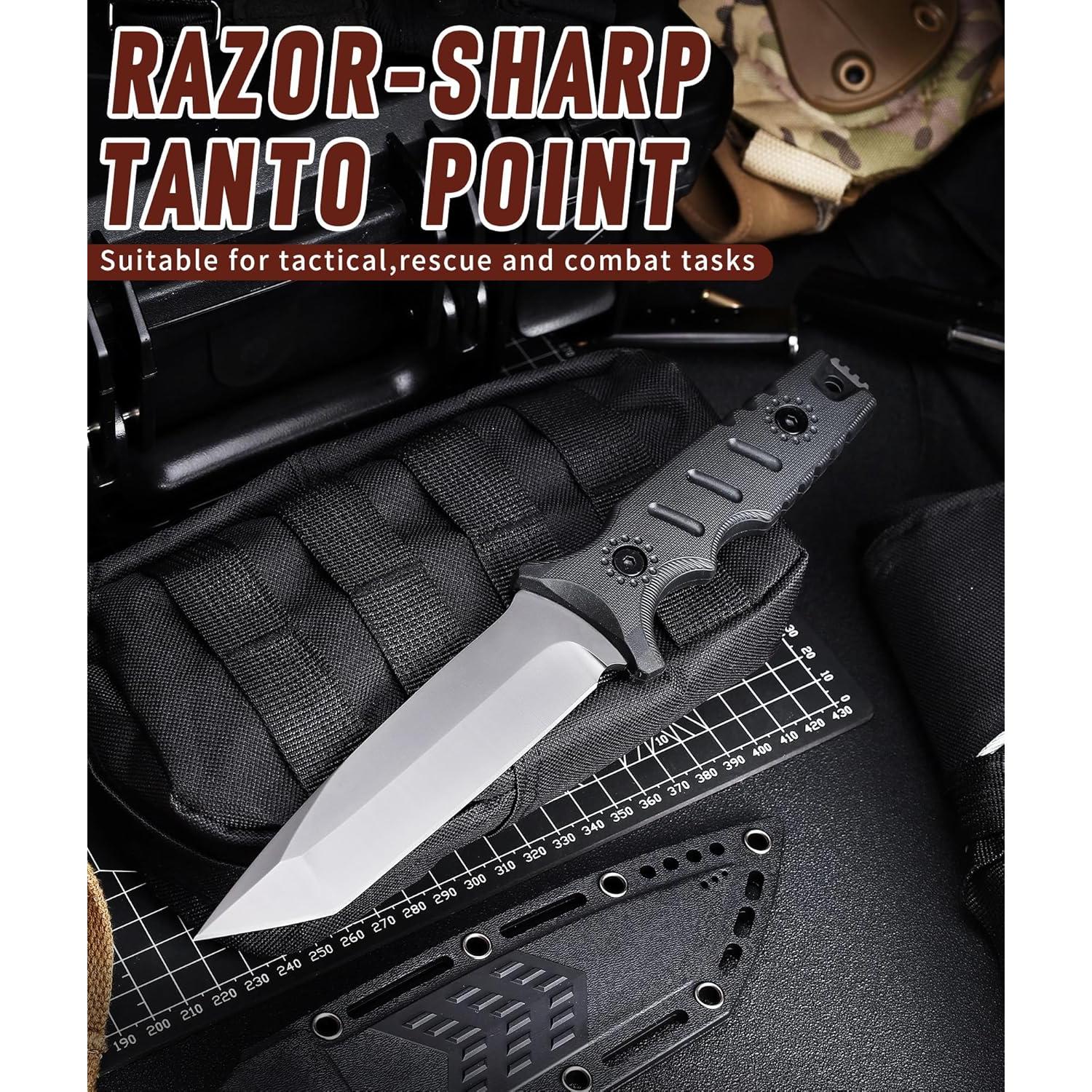 Cuchillo Táctico Fijo Cloongkf 14.48 cm Acero Inoxidable Antideslizante