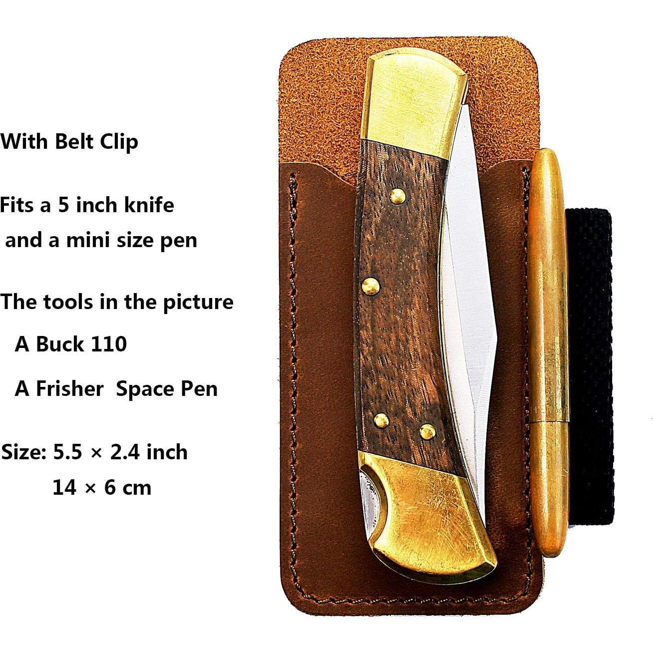 EASYANT Organizador de Piel EDC con Clip para Cinturón Marrón