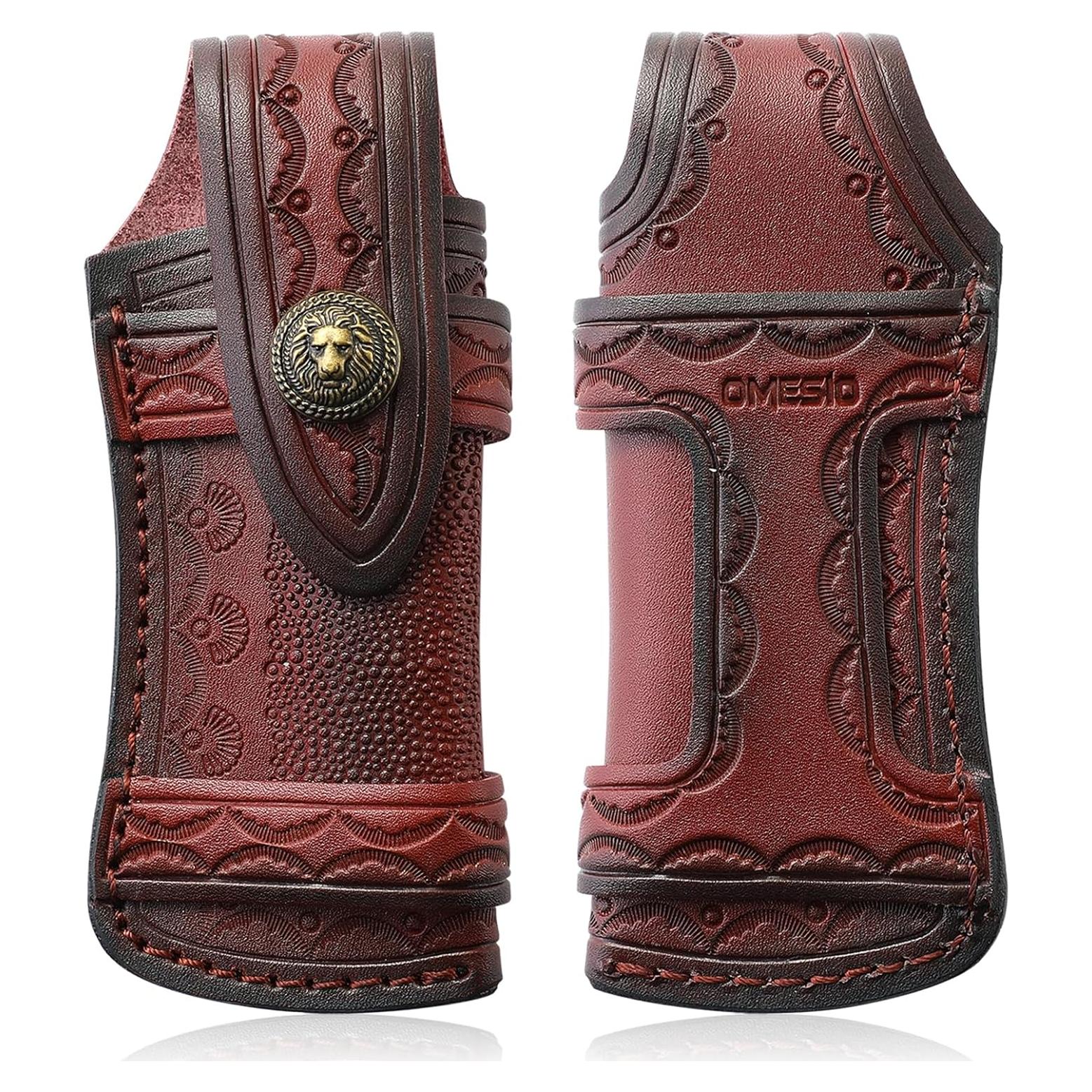 Funda de Cuchillo de Cuero Omesio Grande Marrón 15.4x6.5cm