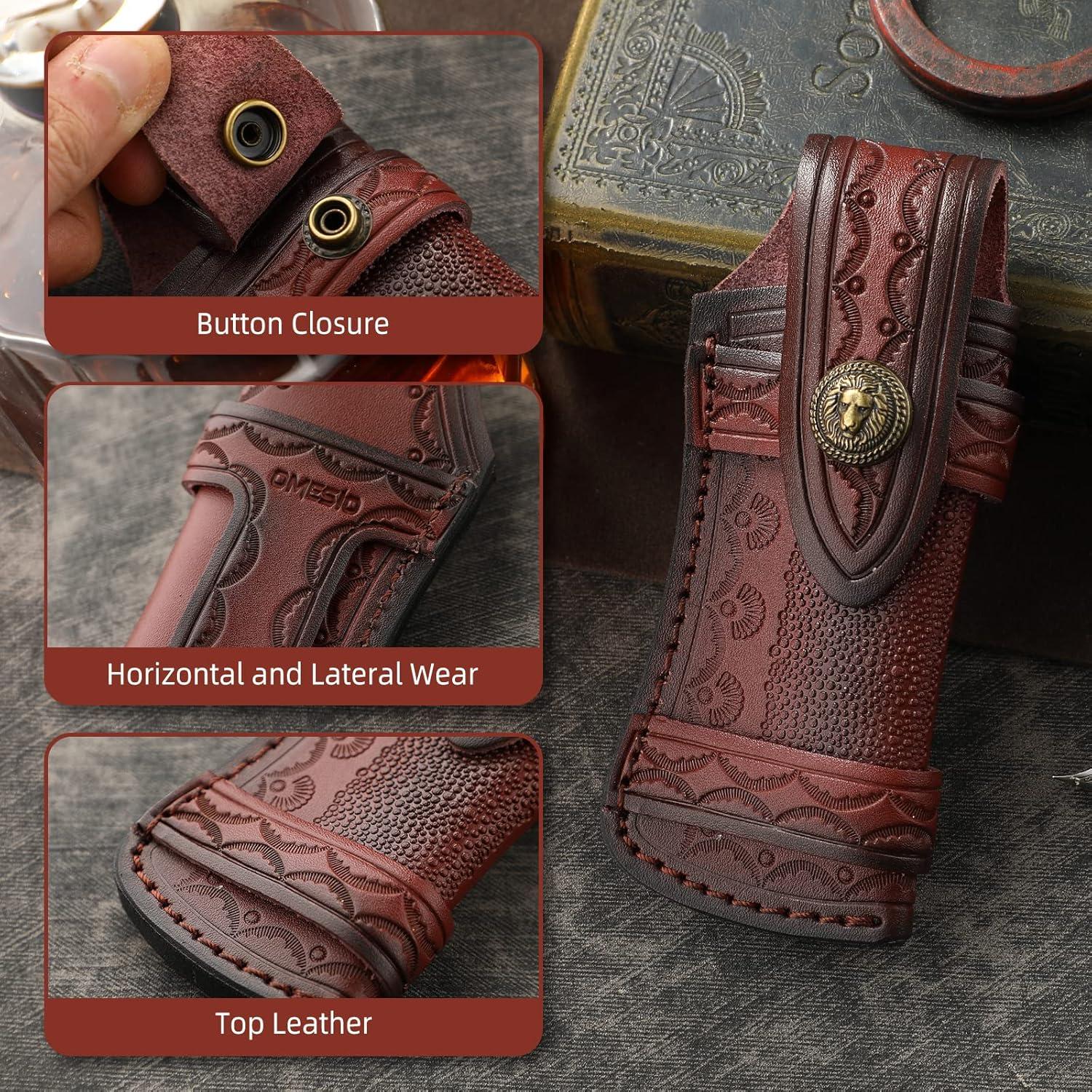 Funda de Cuchillo de Cuero Omesio Grande Marrón 15.4x6.5cm