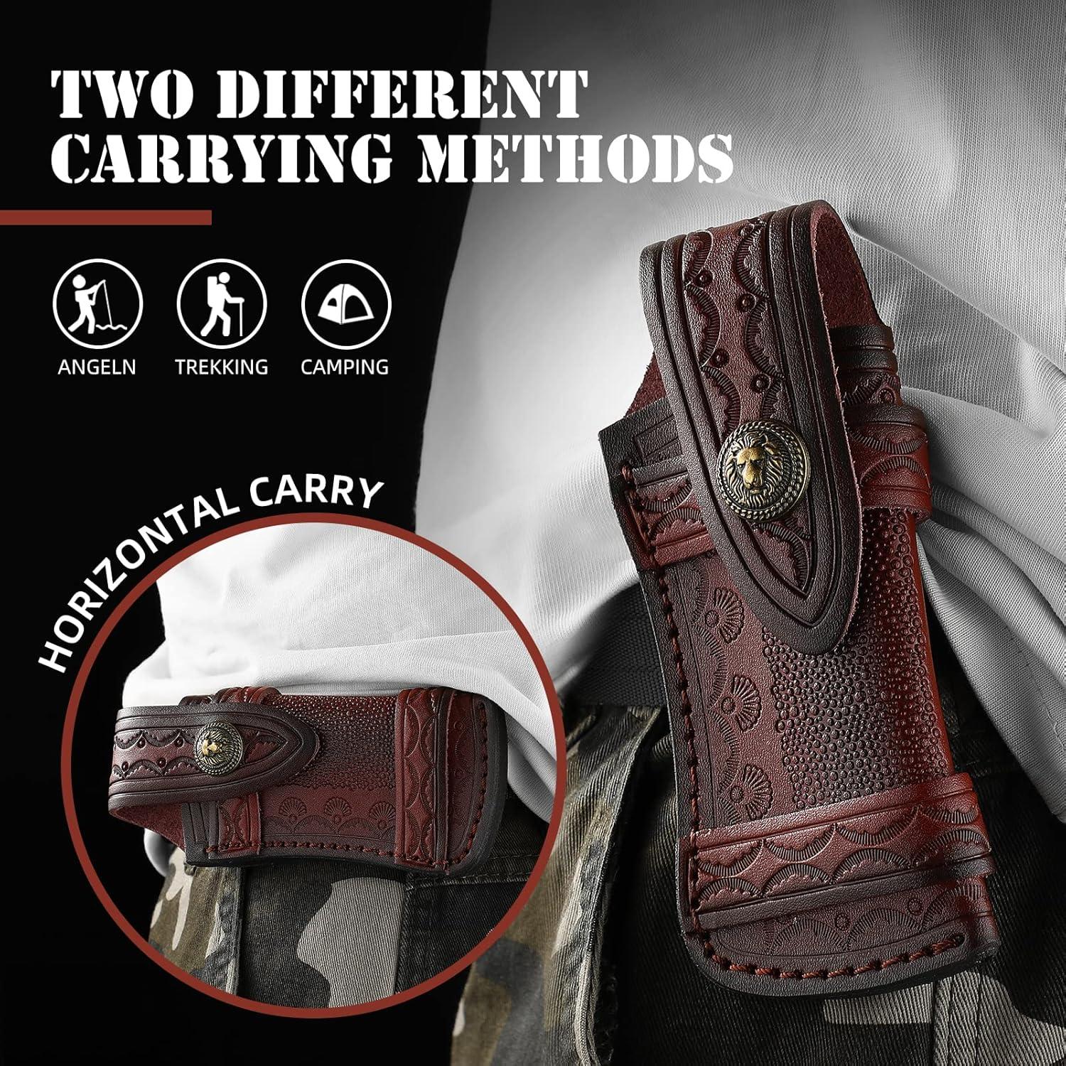 Funda de Cuchillo de Cuero Omesio Grande Marrón 15.4x6.5cm