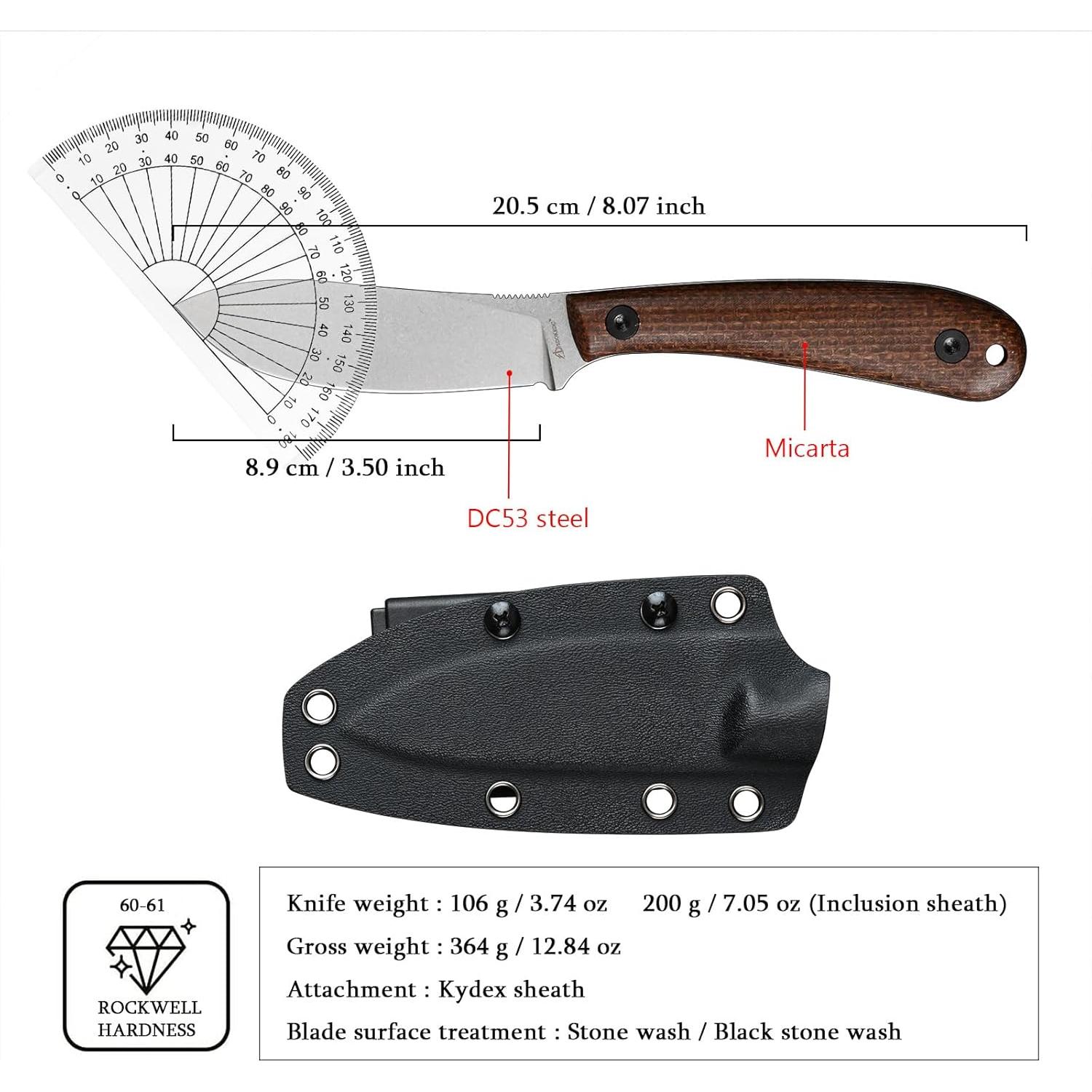 Cuchillo Táctico SDOKEDC de Hoja Fija Acero DC53 20.5 cm