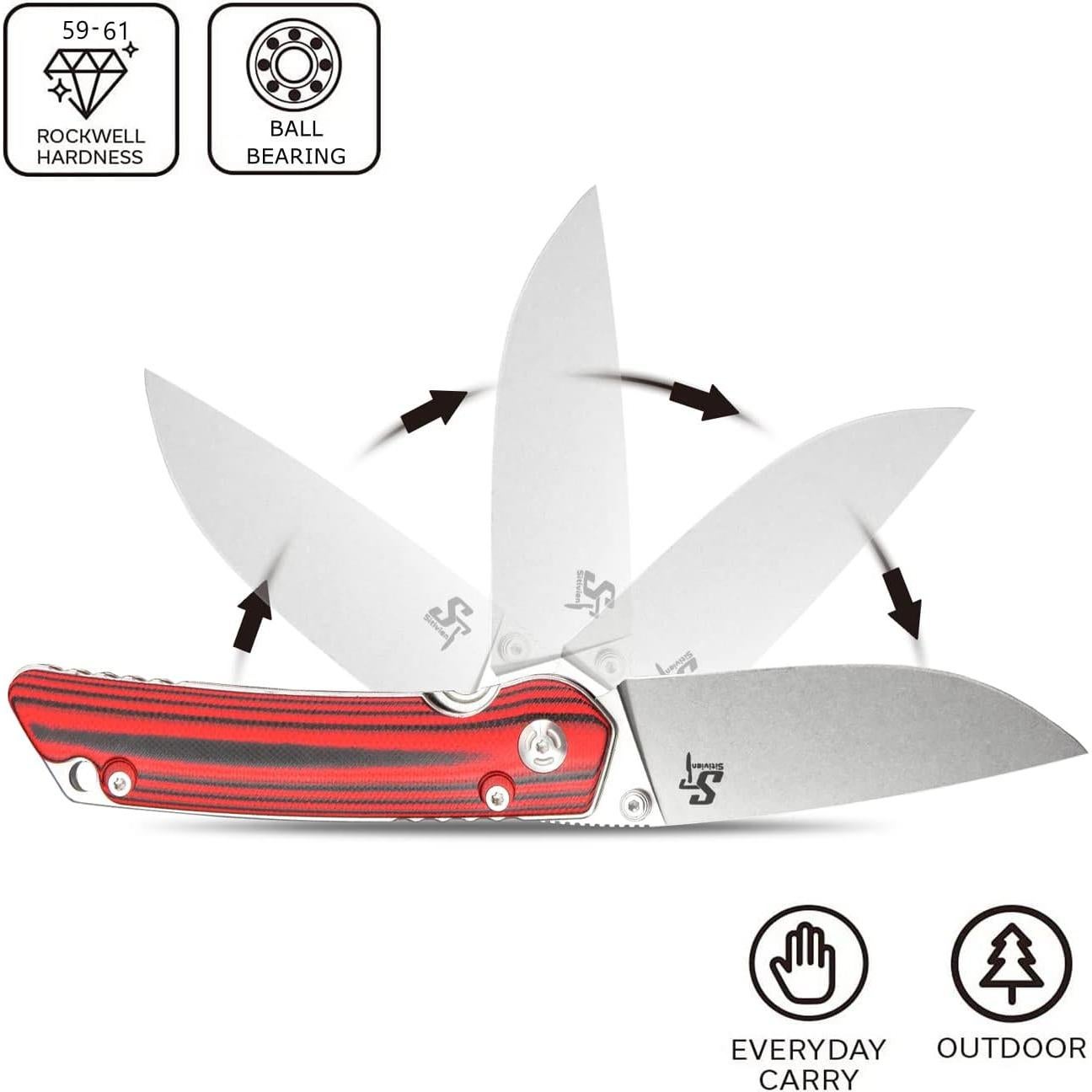 Cuchillo Plegable Sitivien ST128 D2 Mango G10 Rojo 21.9cm