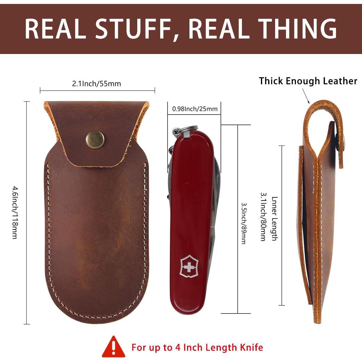 Funda de cuchillo de cuero Biobasedon 4" para EDC