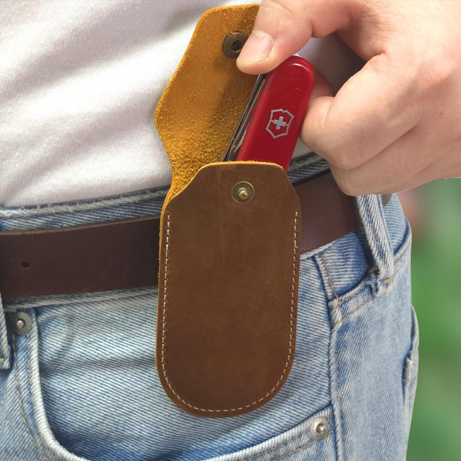 Funda de cuchillo de cuero Biobasedon 4" para EDC