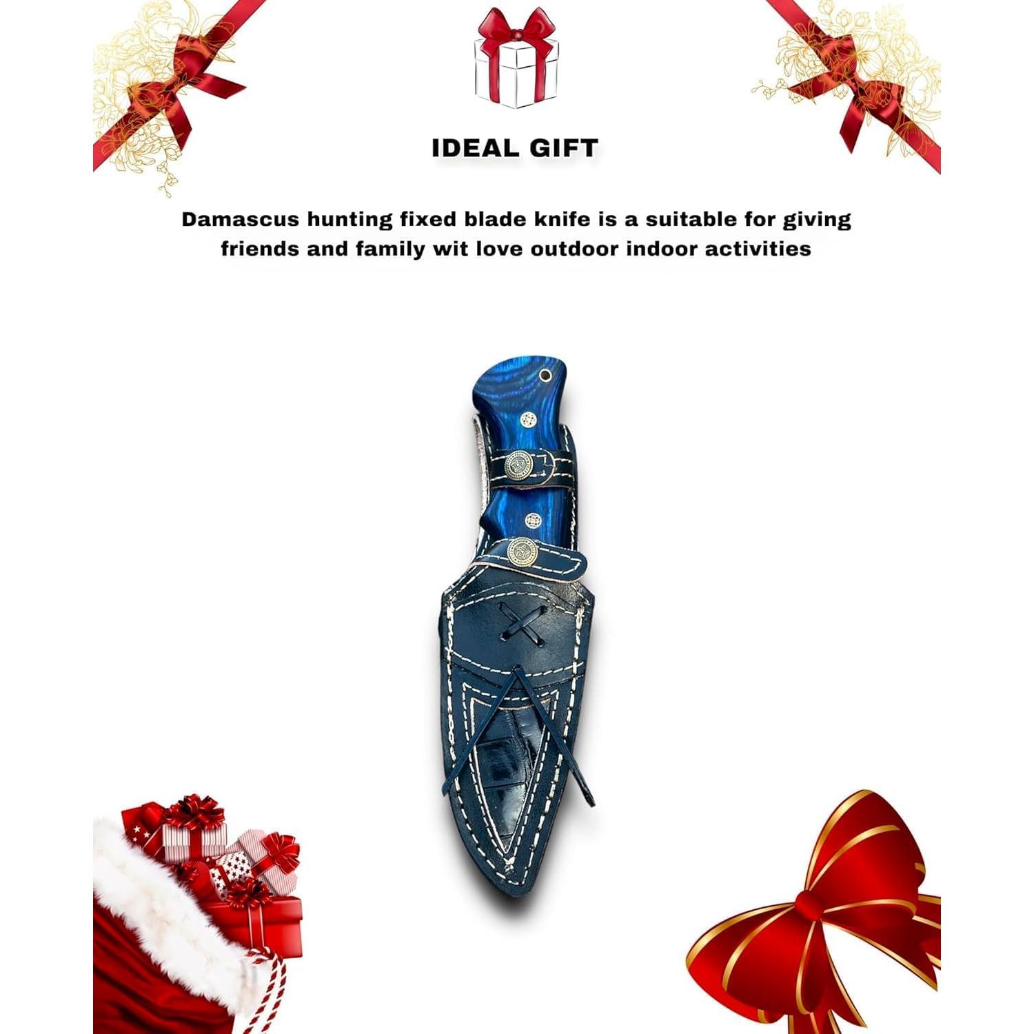 Cuchillo de Caza FAIQENTERPRICE Buck Hunter Damasco 25.4 cm