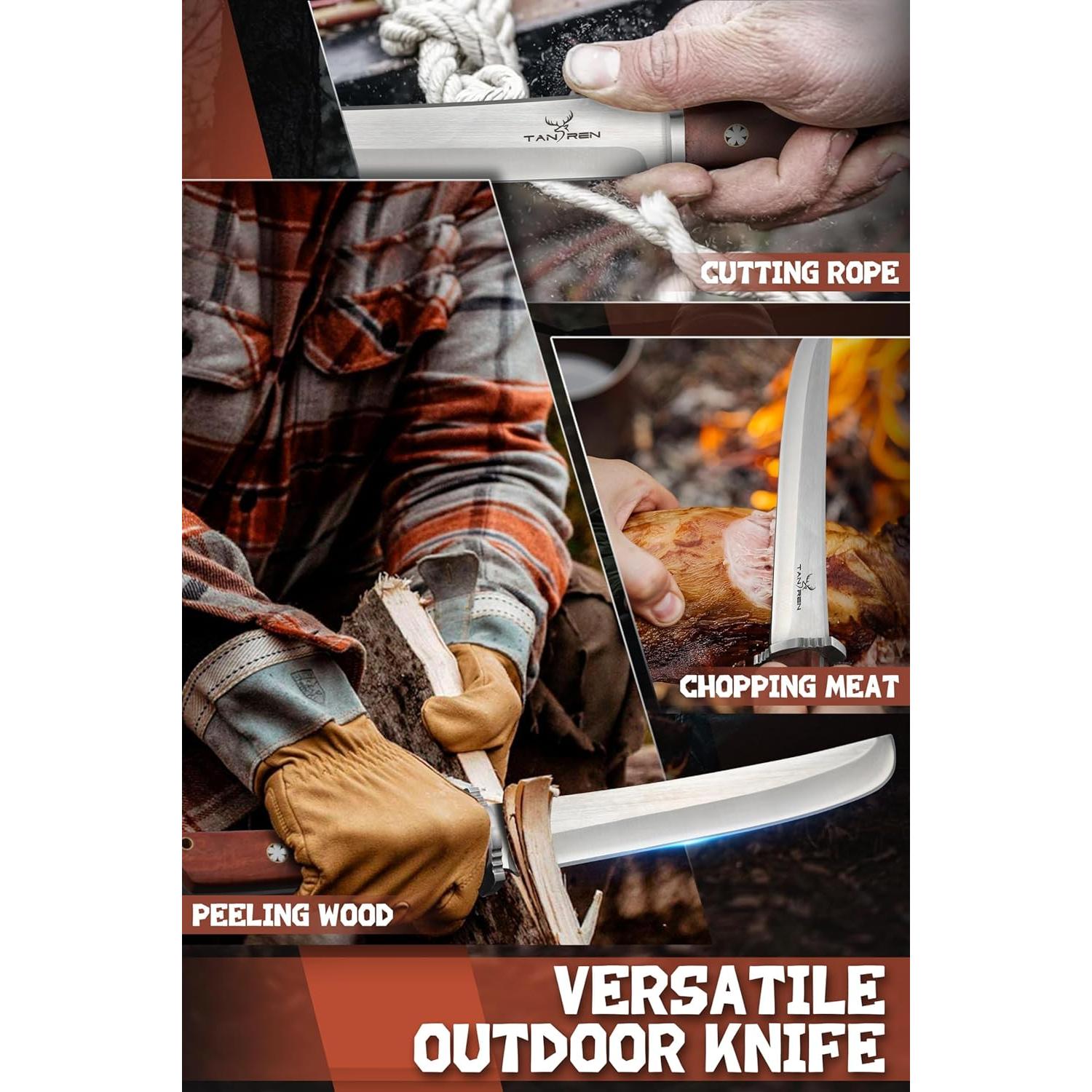 Cuchillo de Hoja Fija TAN REN 21cm Acero Inoxidable con Funda