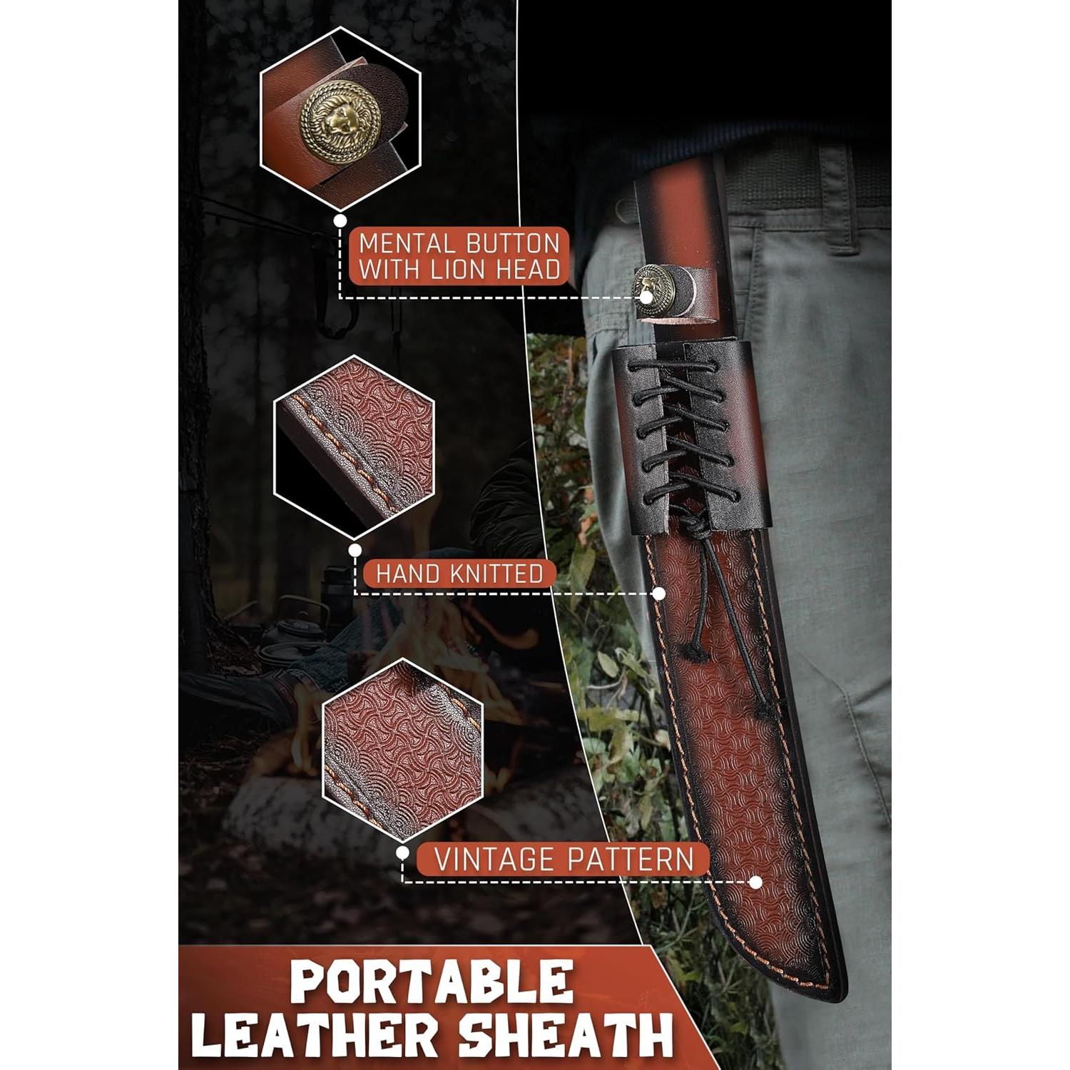 Cuchillo de Hoja Fija TAN REN 21cm Acero Inoxidable con Funda