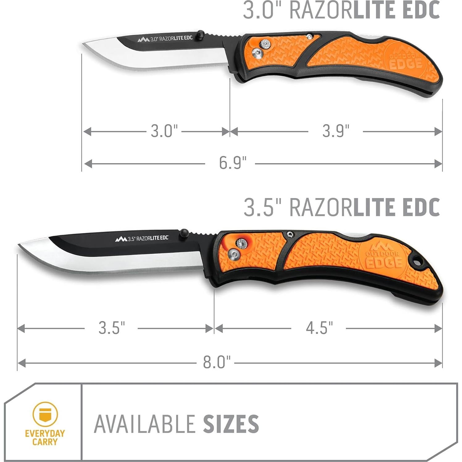Cuchillo Plegable Outdoor Edge RazorLite EDC 3" Naranja