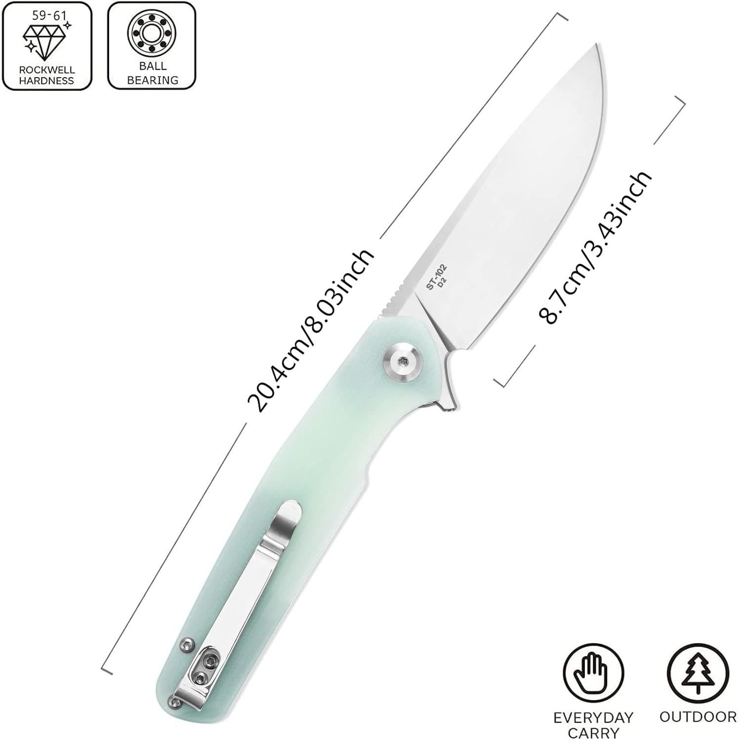 Cuchillo Plegable Sitivien ST102 Acero D2 Mango G10 20.5 cm