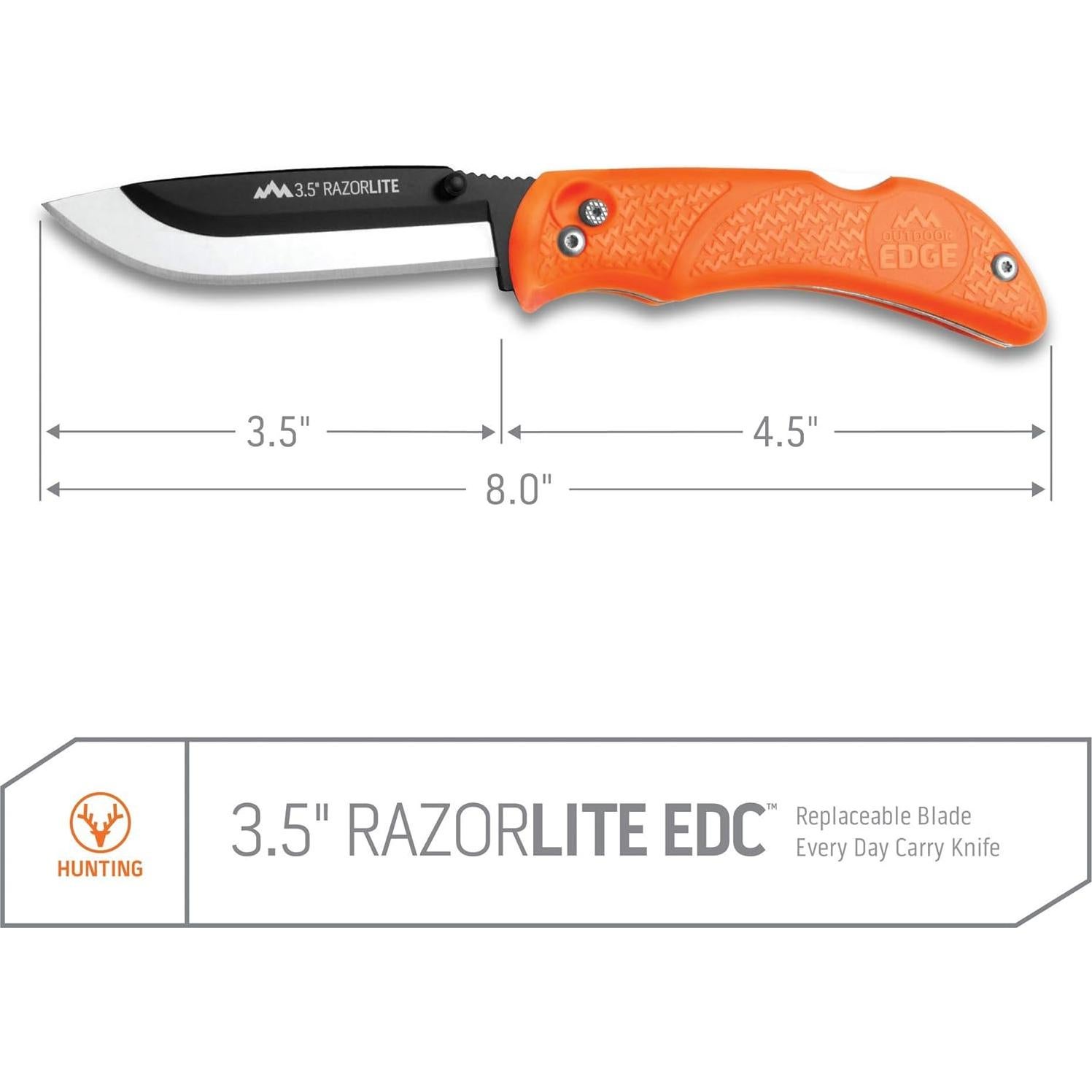 Cuchillo de Caza Plegable Outdoor Edge OERB20 - 8.9 cm, 6 Cuchillas