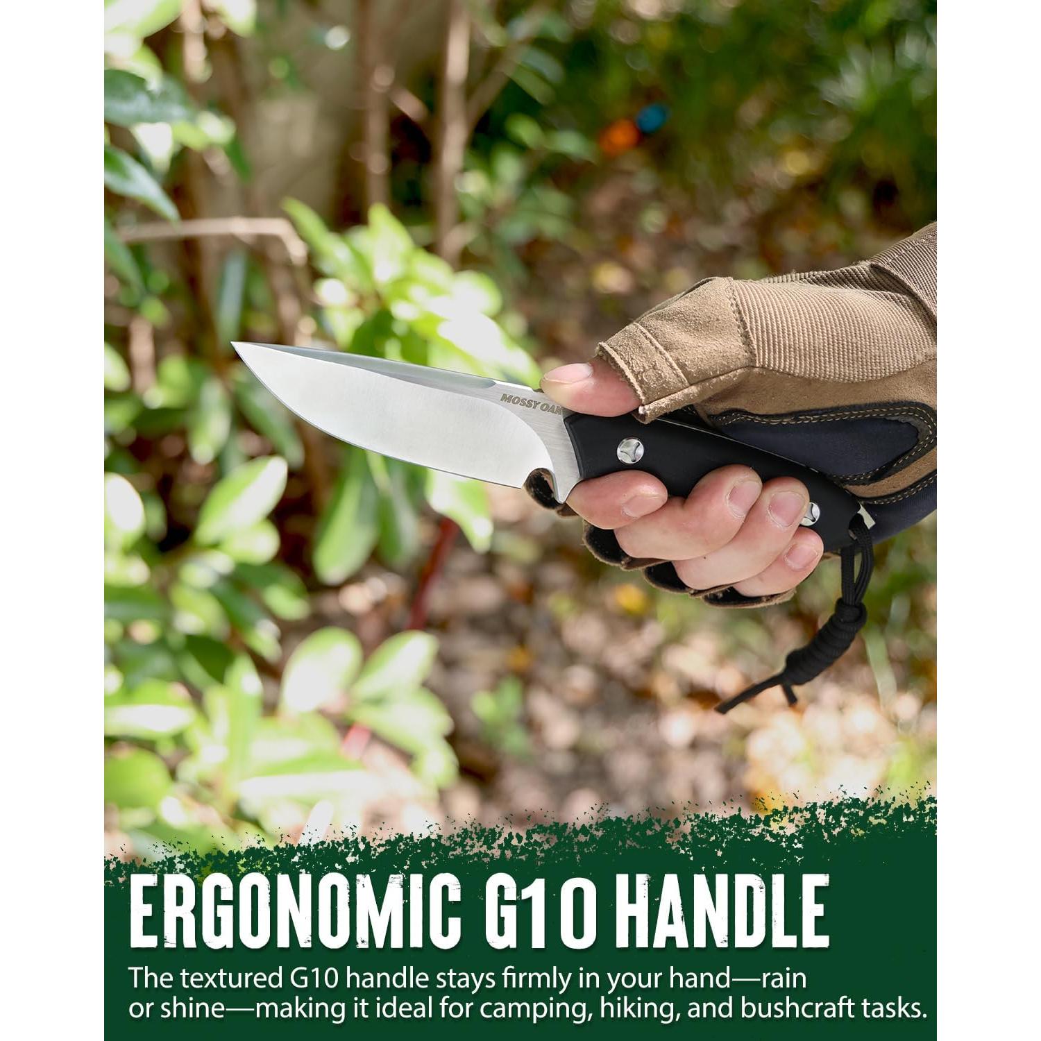 Cuchillo de Camping Mossy Oak 22.1 cm Hoja Fija con Funda