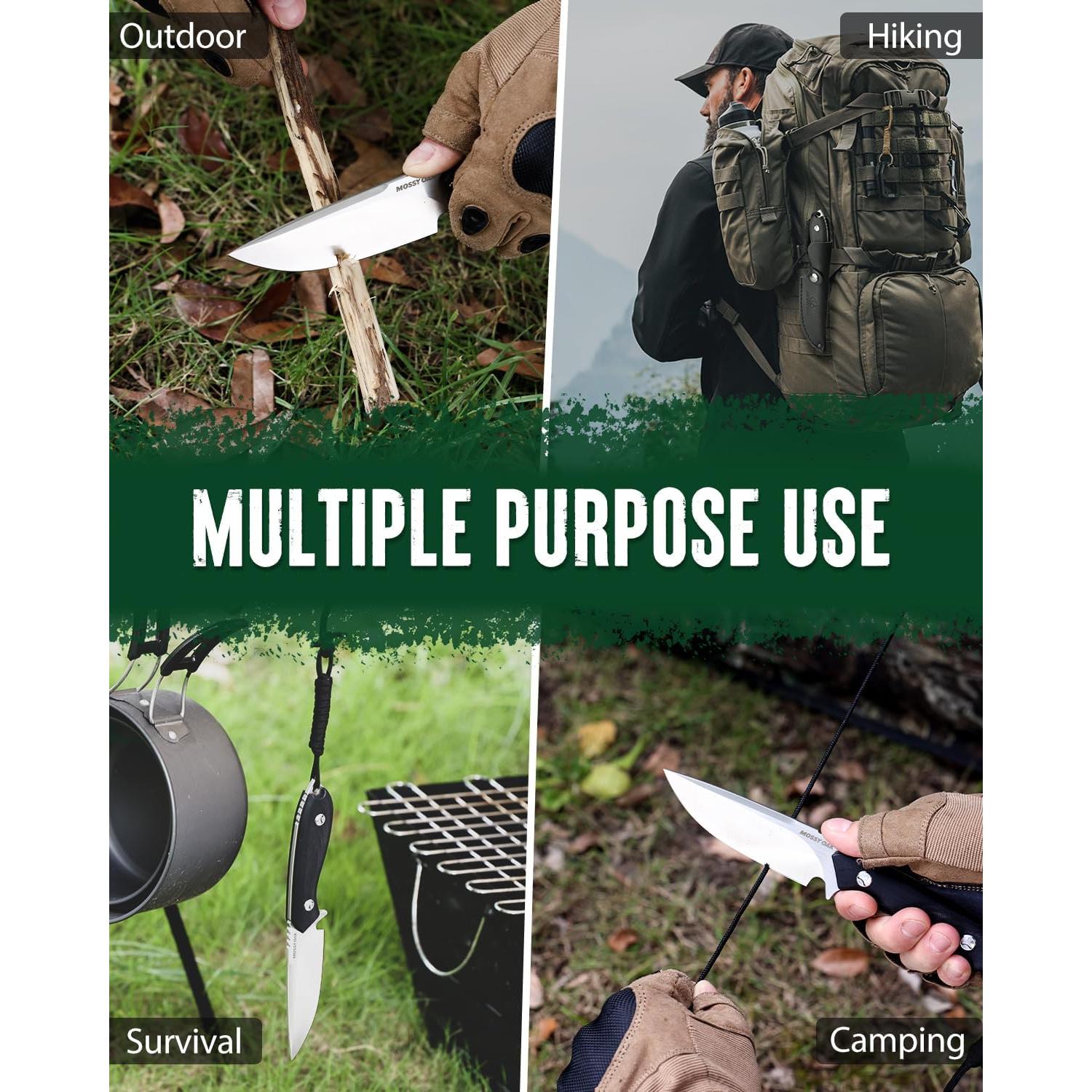 Cuchillo de Camping Mossy Oak 22.1 cm Hoja Fija con Funda