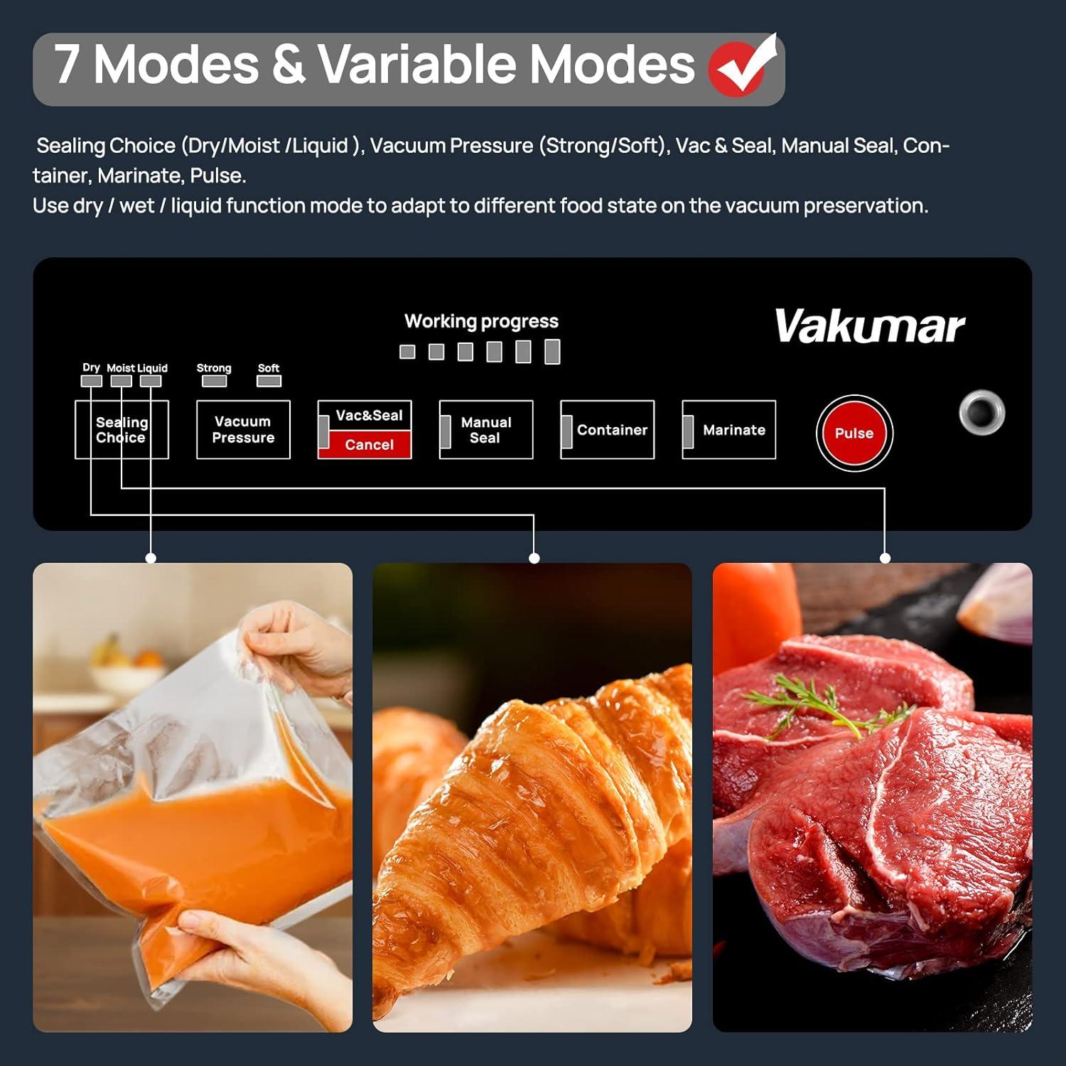 Máquina de Sellado al Vacío Vakumar VH5186 90Kpa Automática
