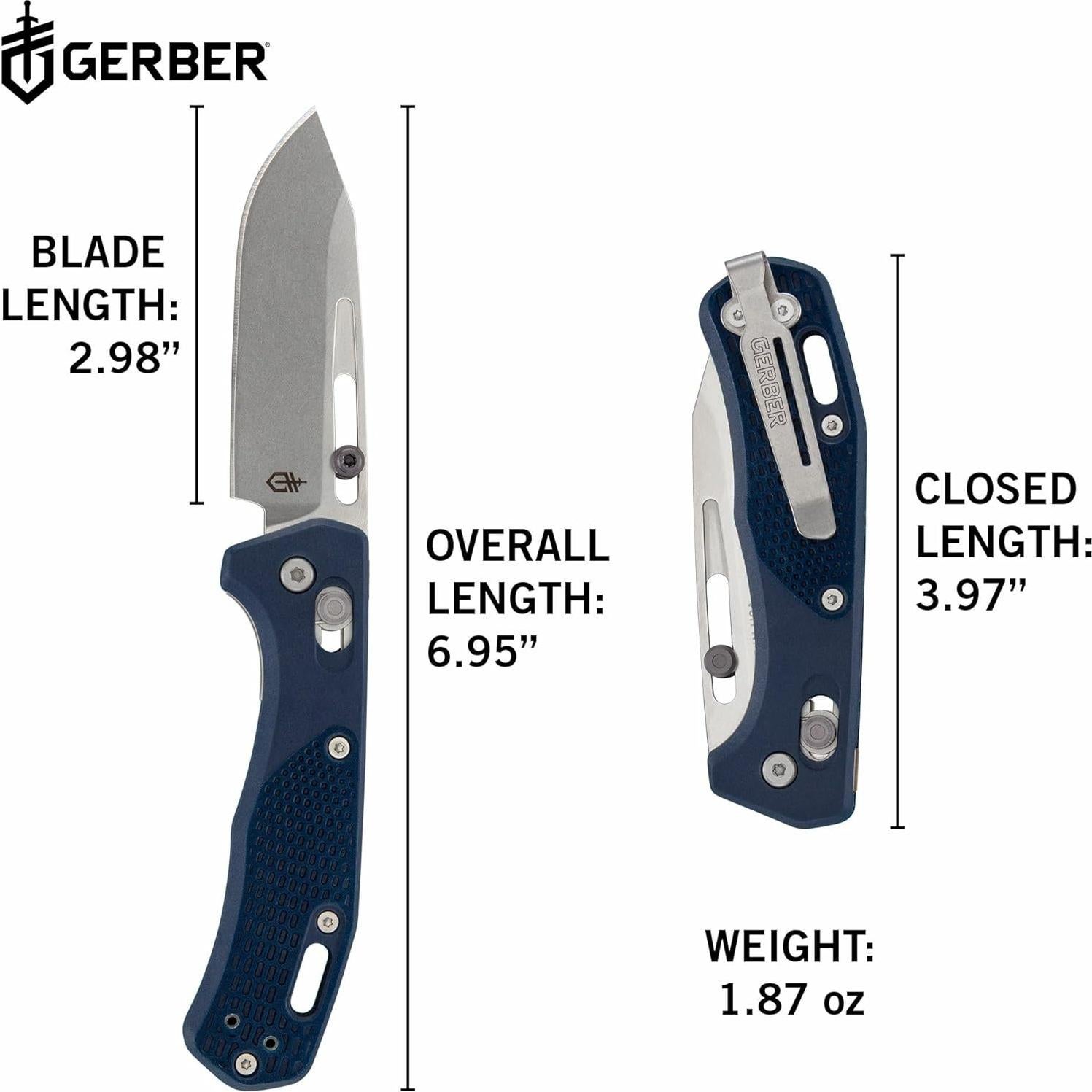 Cuchillo de bolsillo Gerber Gear Assert MagnaCut 7.62 cm Azul