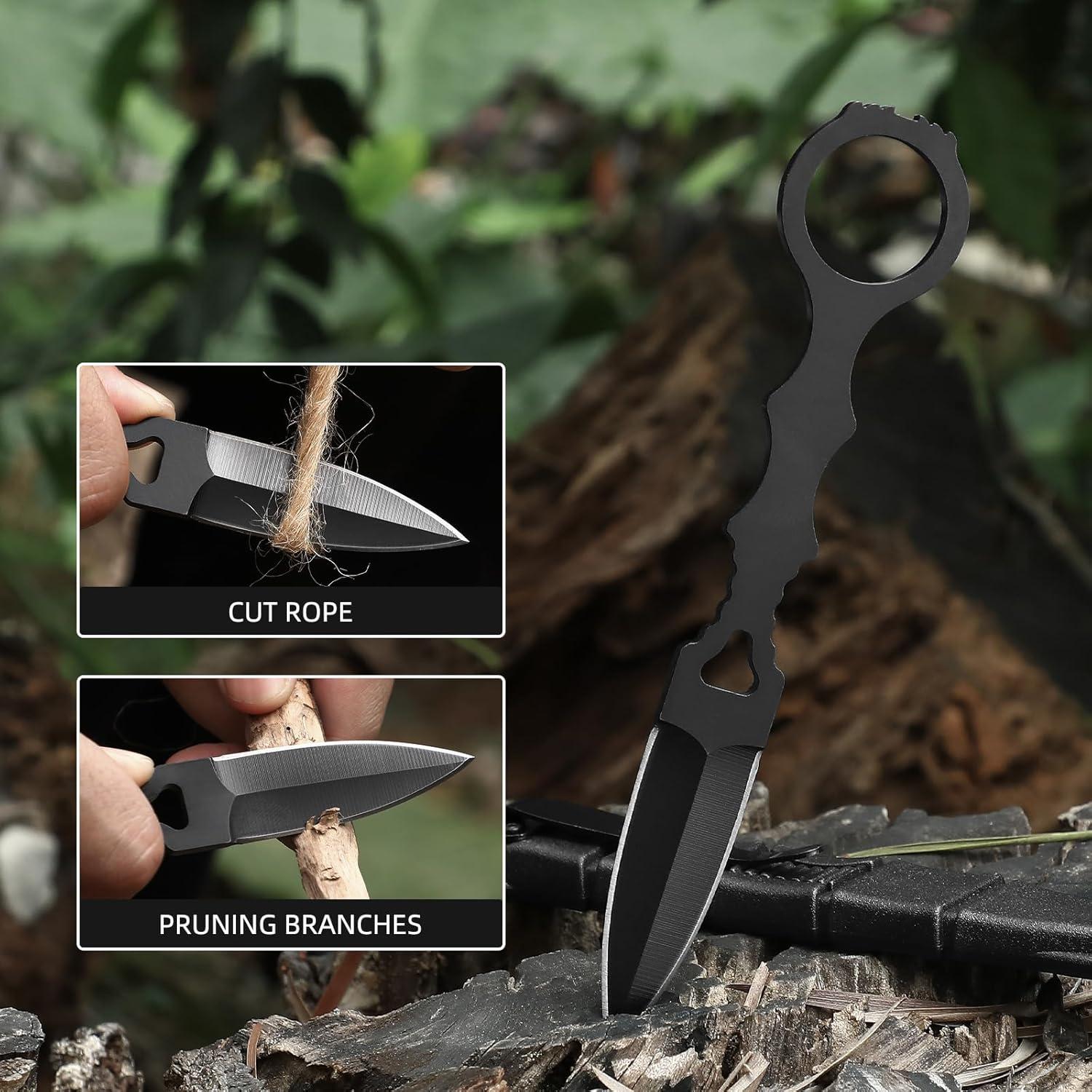 Cuchillo de Hoja Fija KUQIME DC01 con Funda Kydex 168mm