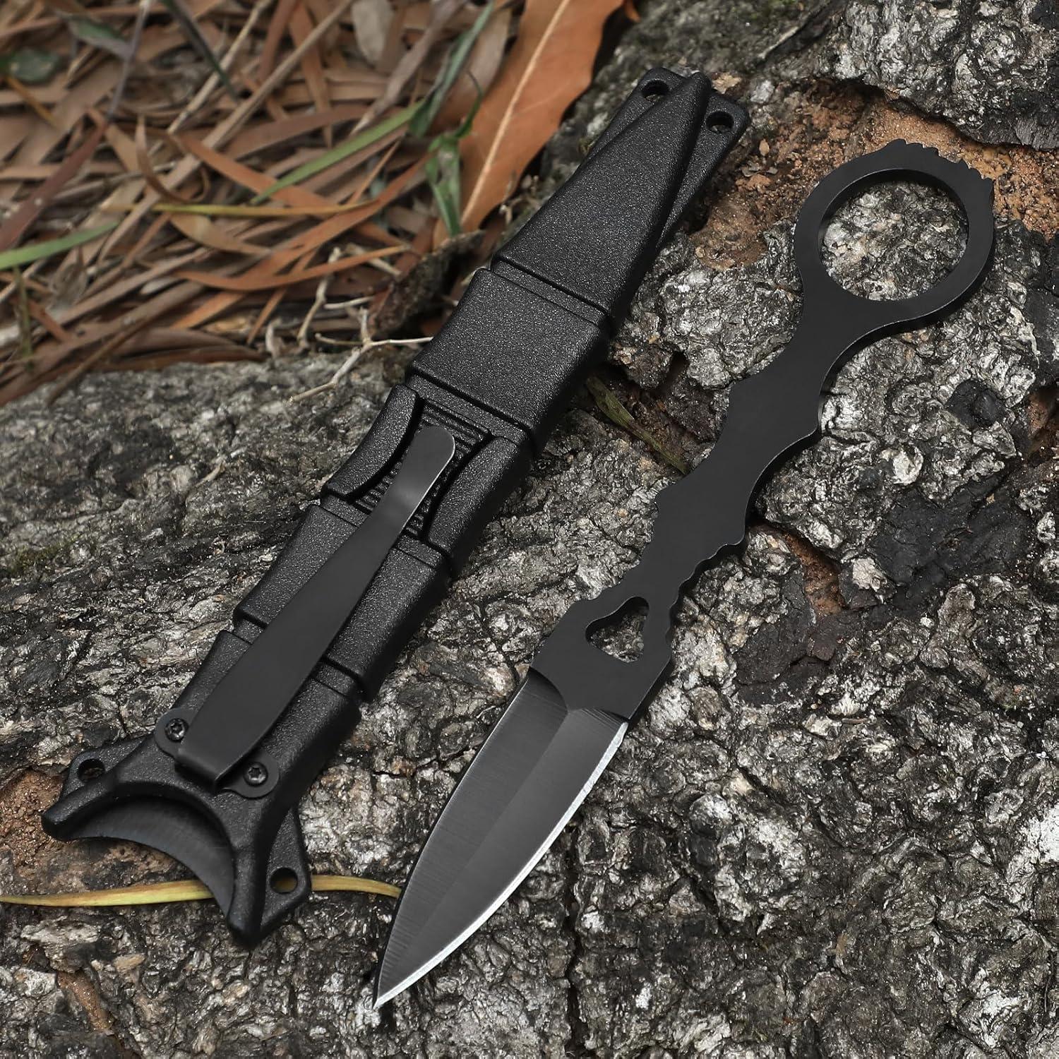 Cuchillo de Hoja Fija KUQIME DC01 con Funda Kydex 168mm