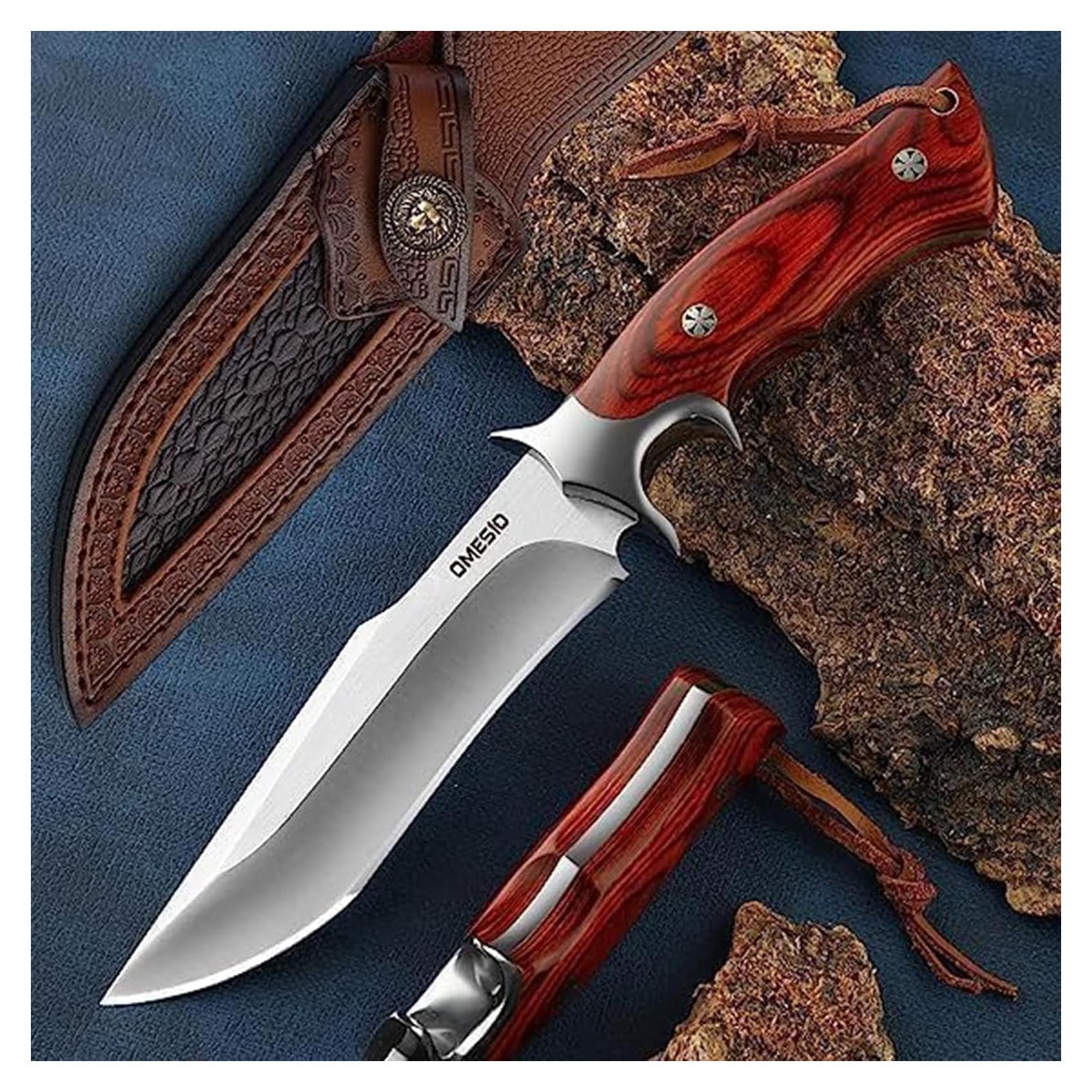 Cuchillo de Supervivencia Omesio con Funda de Cuero 25.5cm