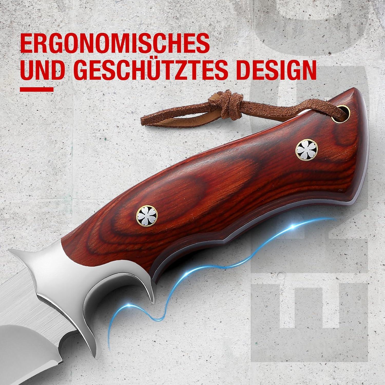 Cuchillo de Supervivencia Omesio con Funda de Cuero 25.5cm