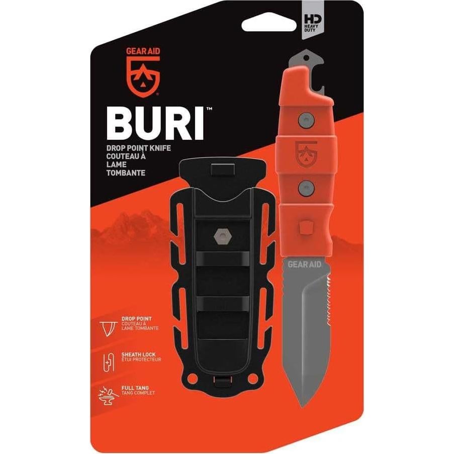 Cuchillo de Aventura Gear Aid Buri 7.62 cm con Funda Rápida