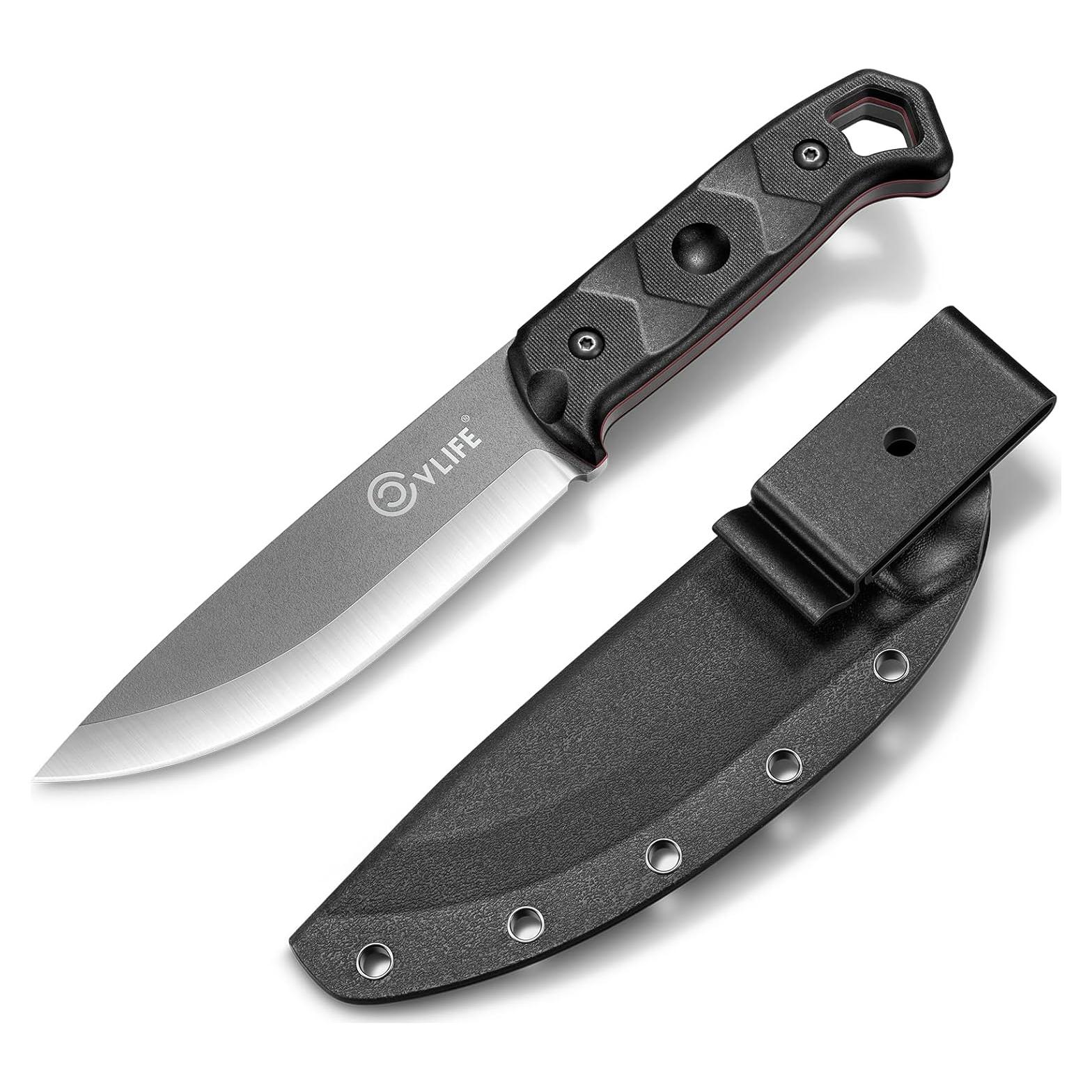 Cuchillo Fijo CVLIFE de Acero D2 con Funda - 25.7 cm Negro