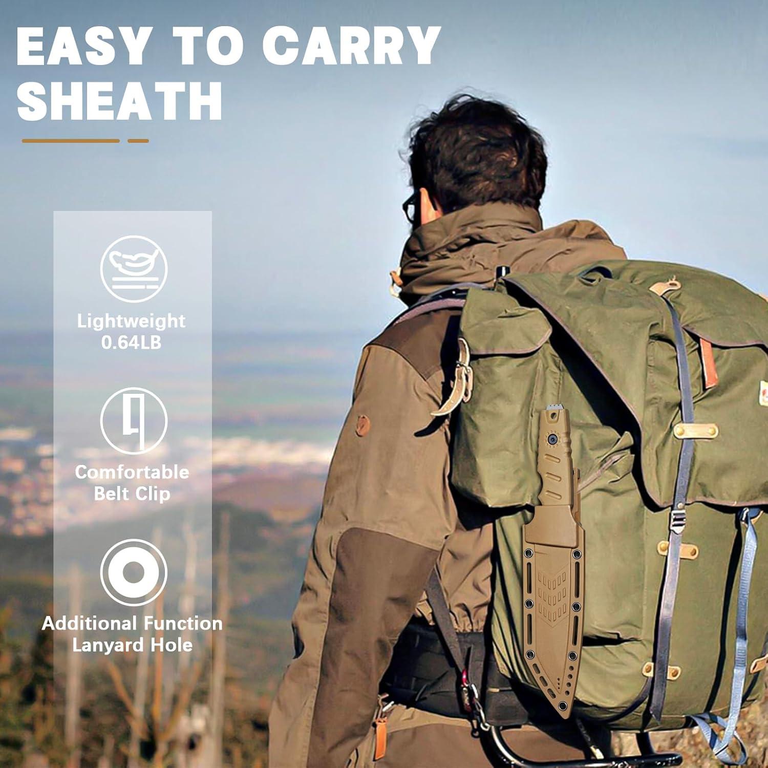 Cuchillo Fijo Dragón Púrpura 24.5cm Acero D2 Caqui