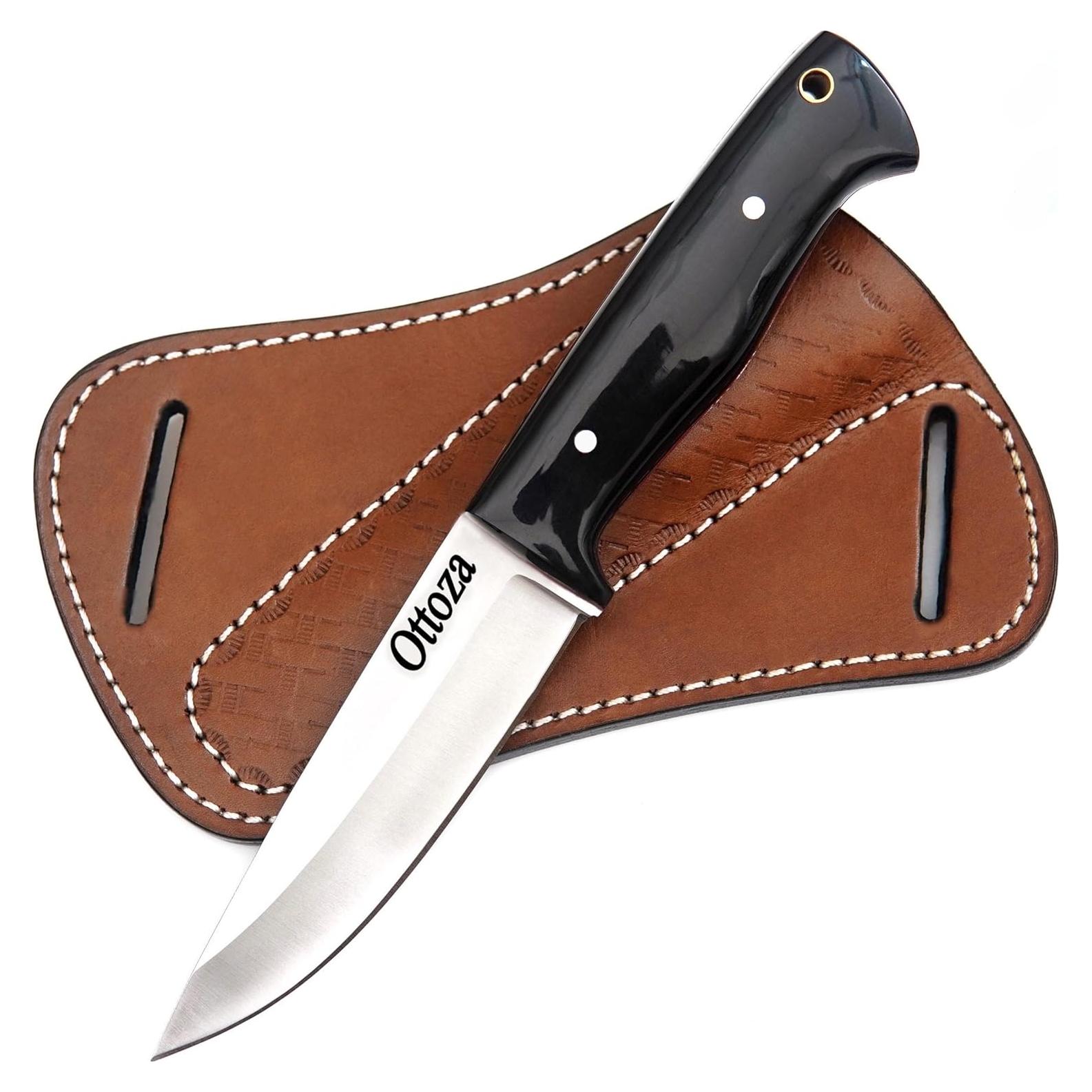 Cuchillo Bushcraft Ottoza 379 Full Tang Acero 1095 Cuerno de Vaca