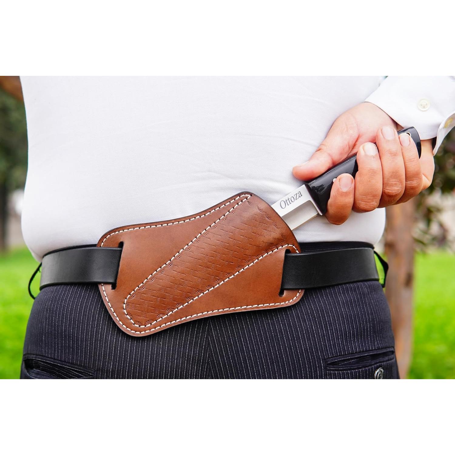 Cuchillo Bushcraft Ottoza 379 Full Tang Acero 1095 Cuerno de Vaca