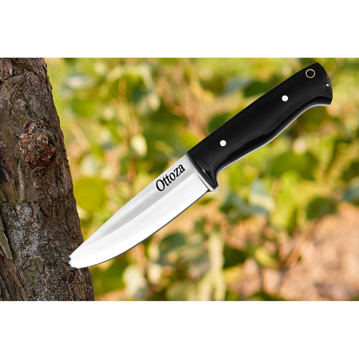 Cuchillo Bushcraft Ottoza 379 Full Tang Acero 1095 Cuerno de Vaca