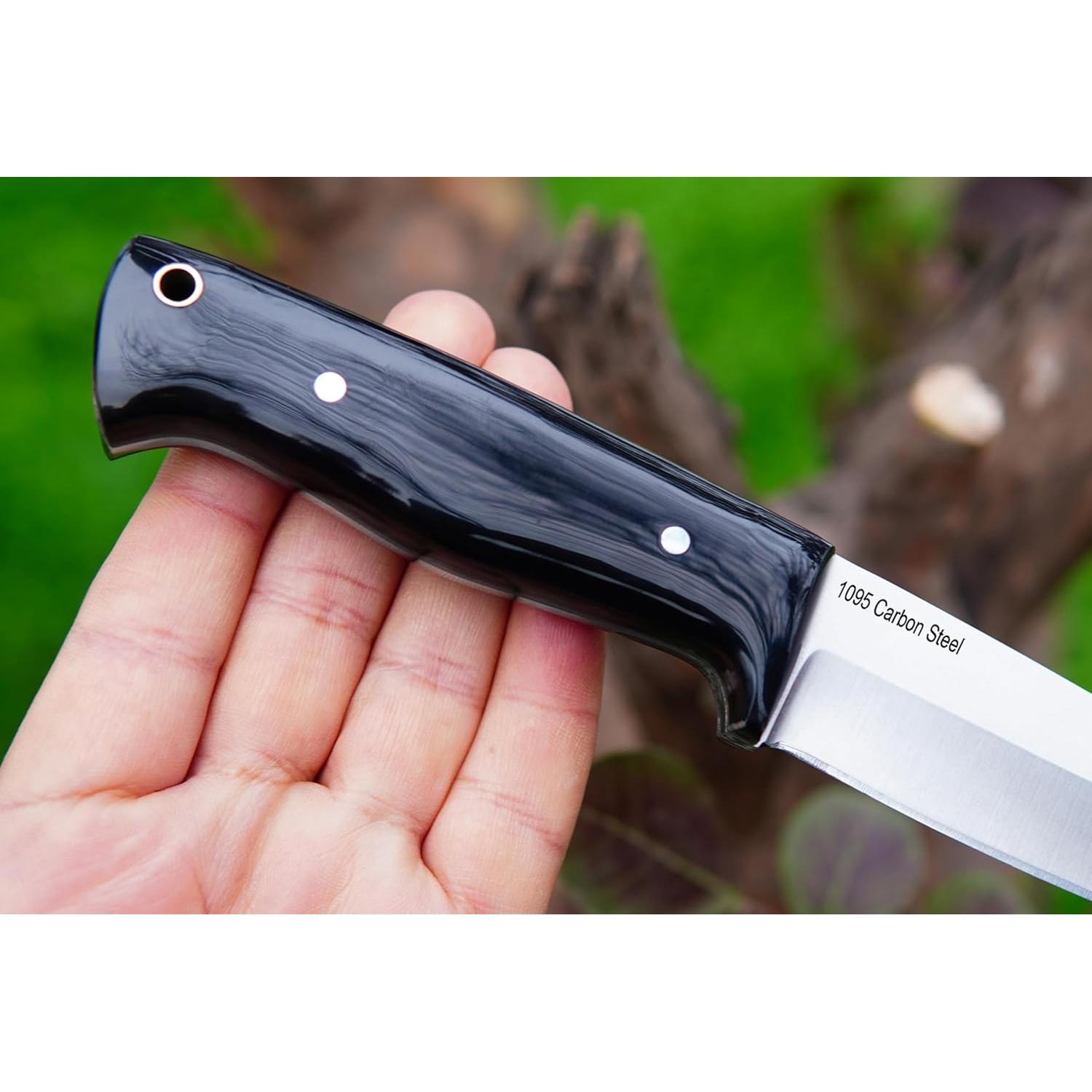 Cuchillo Bushcraft Ottoza 379 Full Tang Acero 1095 Cuerno de Vaca