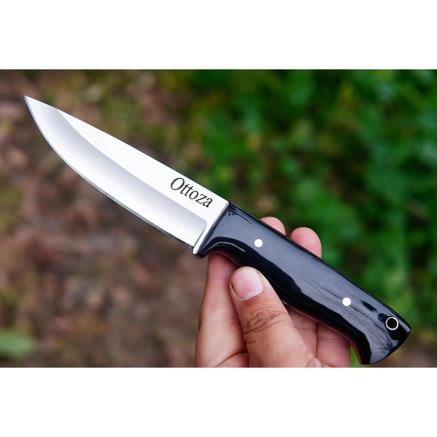 Cuchillo Bushcraft Ottoza 379 Full Tang Acero 1095 Cuerno de Vaca