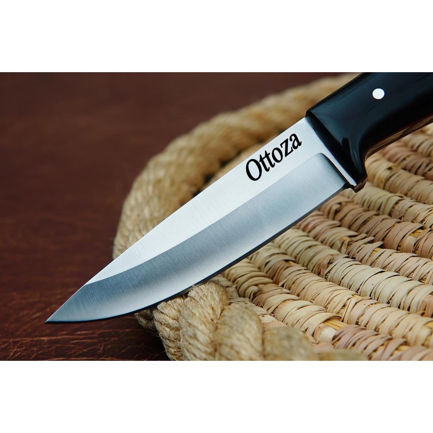 Cuchillo Bushcraft Ottoza 379 Full Tang Acero 1095 Cuerno de Vaca