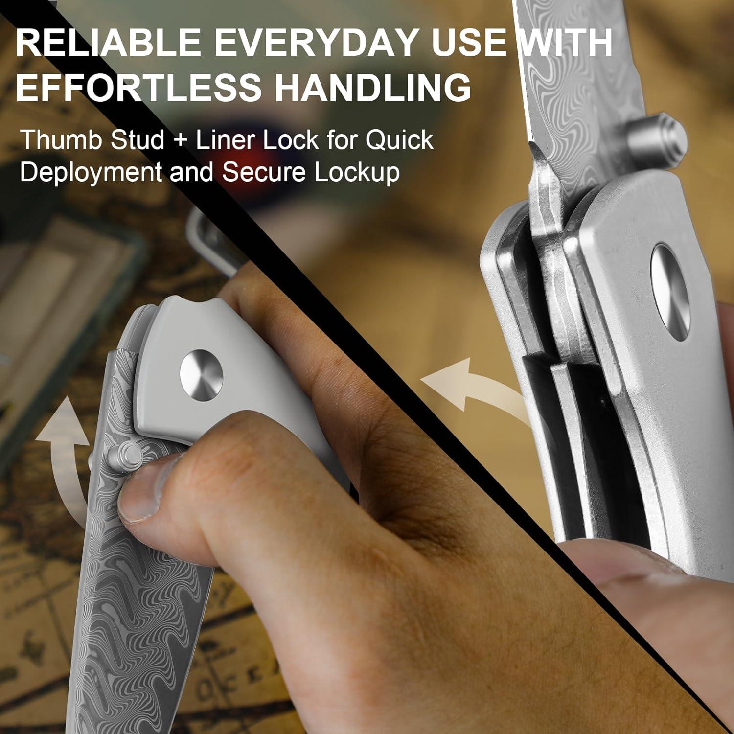 Cuchillo de bolsillo Kizer Spitfire EDC Damasco 7.95cm