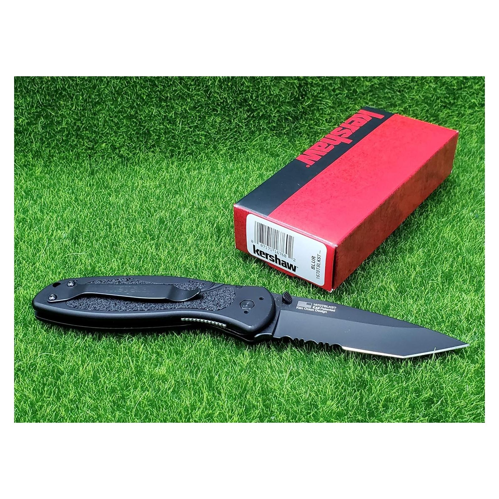 Cuchillo KERSHAW Tanto Blur 8.57 cm Serrado Aluminio Negro