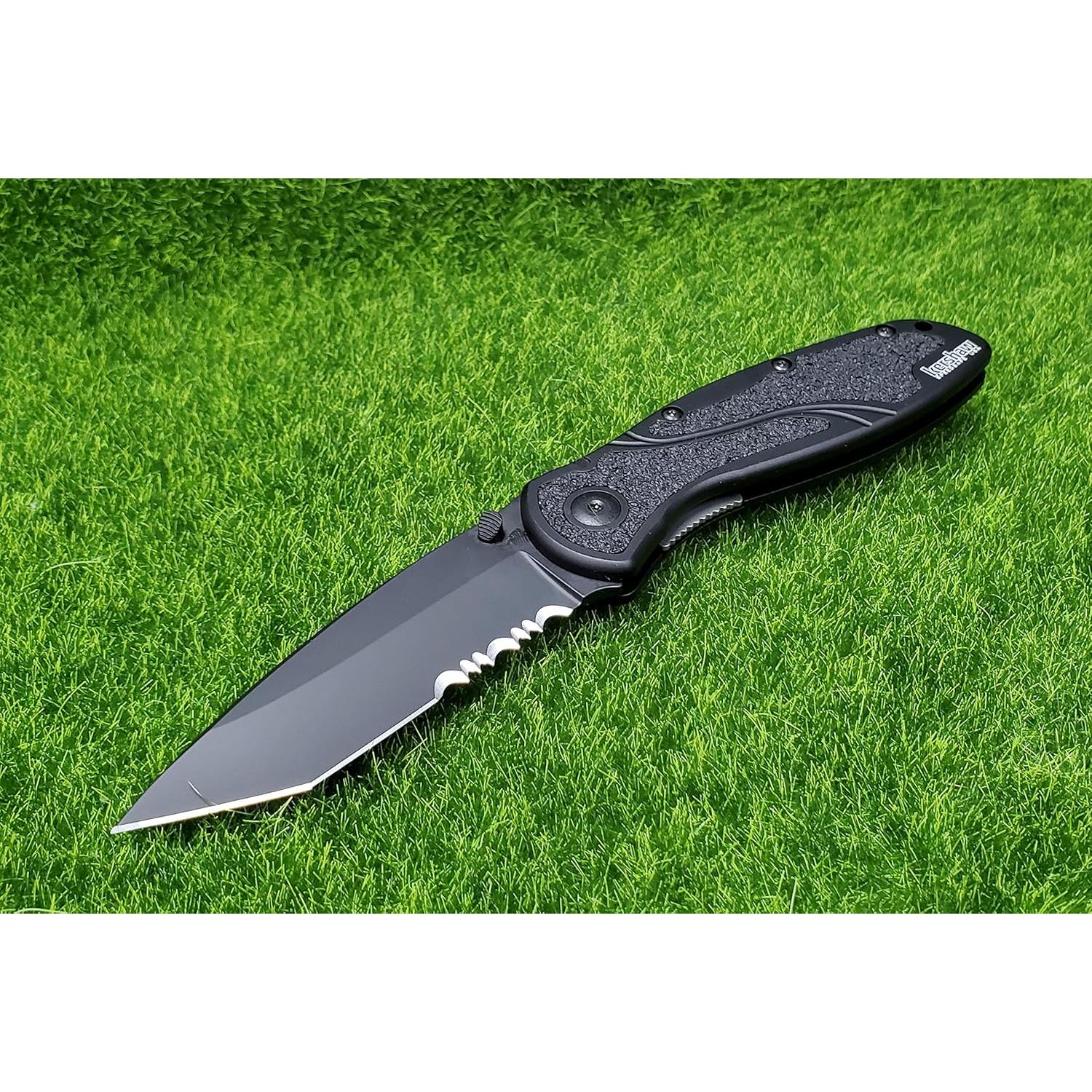 Cuchillo KERSHAW Tanto Blur 8.57 cm Serrado Aluminio Negro