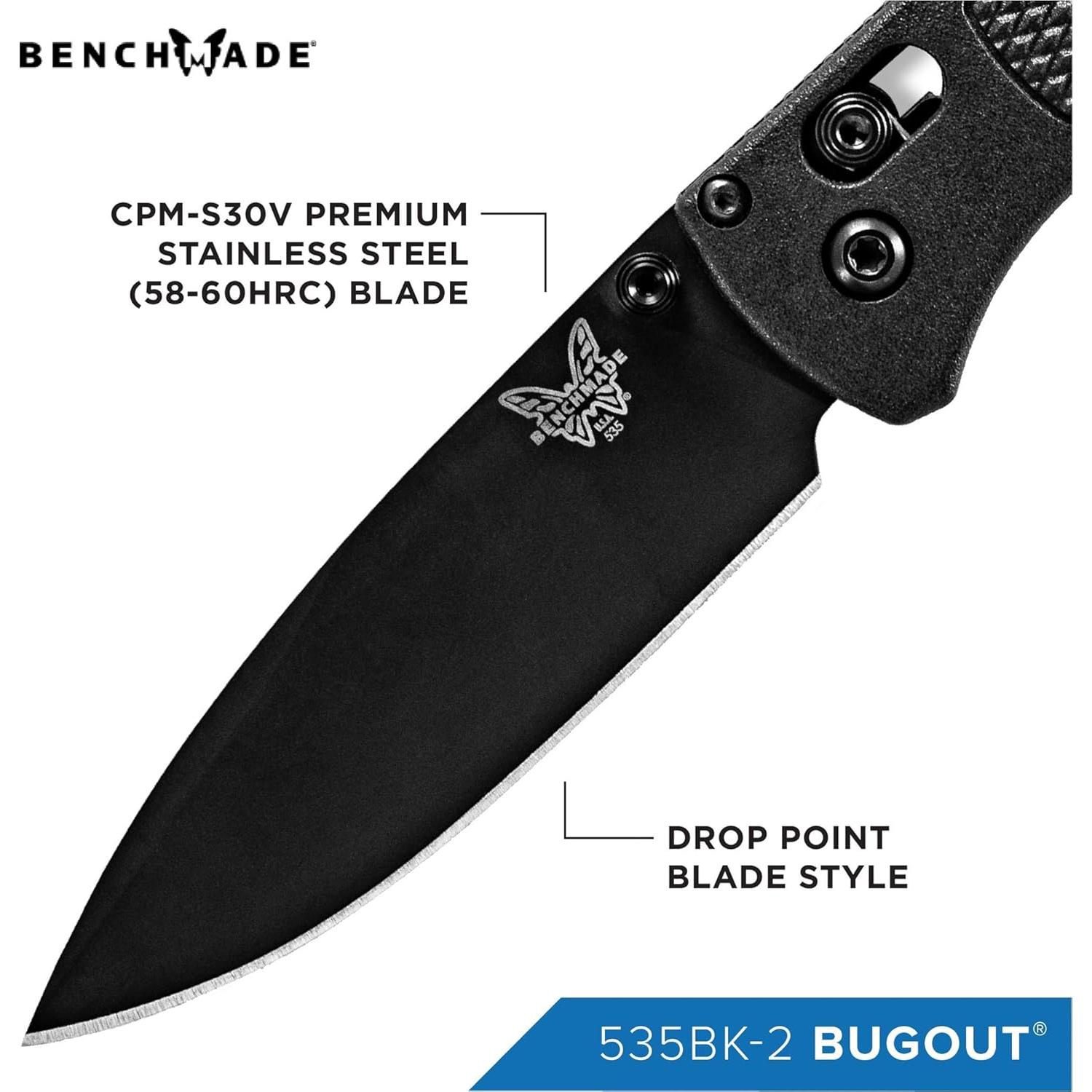 Cuchillo EDC Benchmade Bugout 535 con Mango CF-Elite Negro
