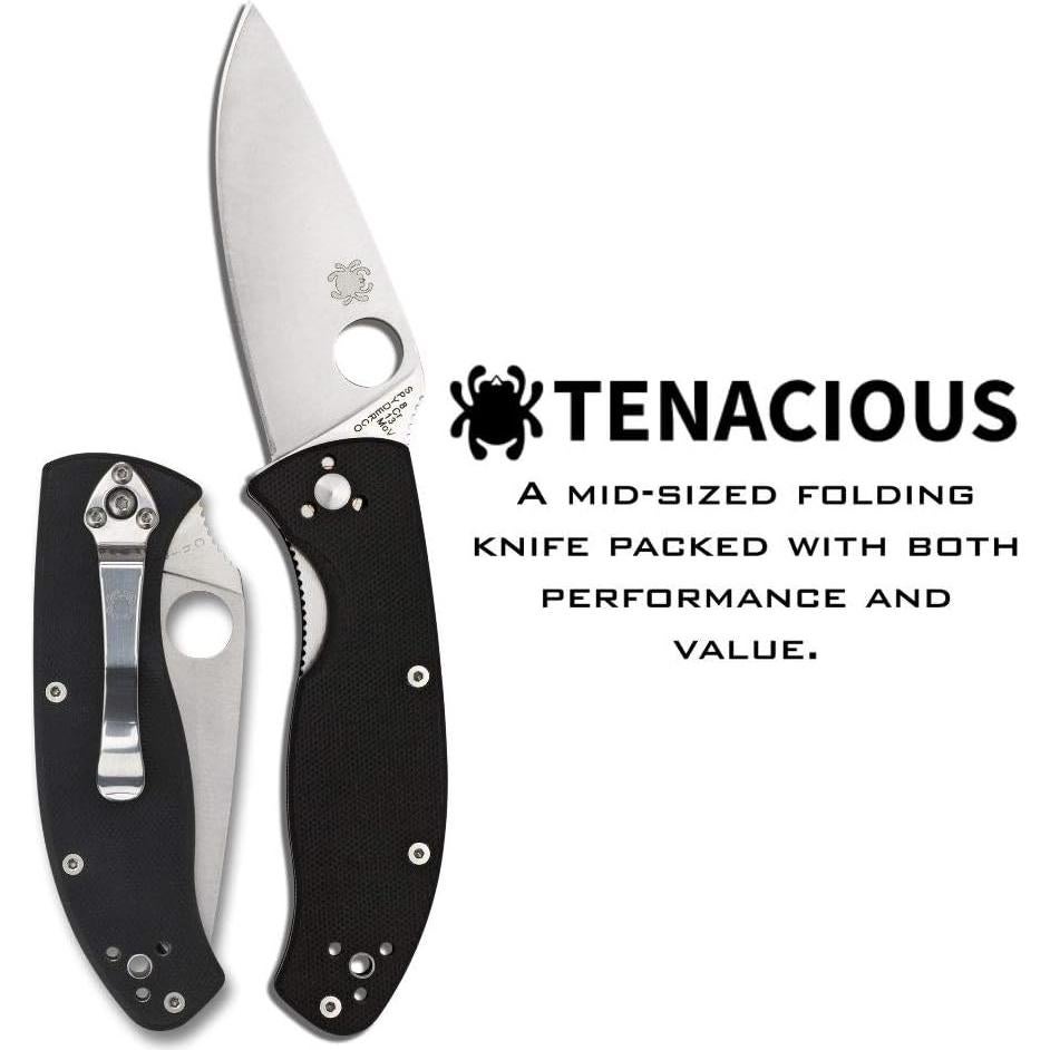 Cuchillo Plegable Spyderco Tenacious G-10 Negro 8.6 cm