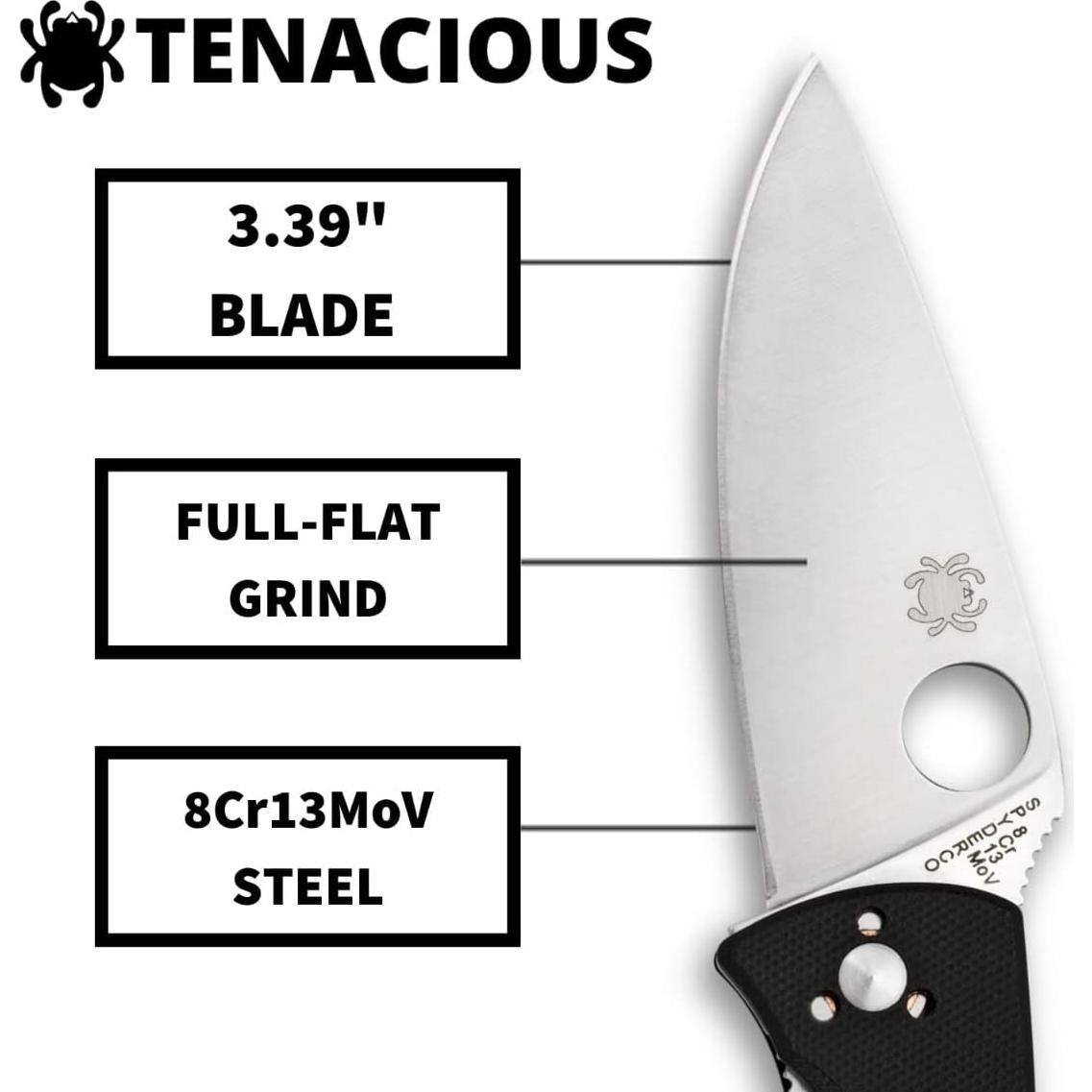 Cuchillo Plegable Spyderco Tenacious G-10 Negro 8.6 cm