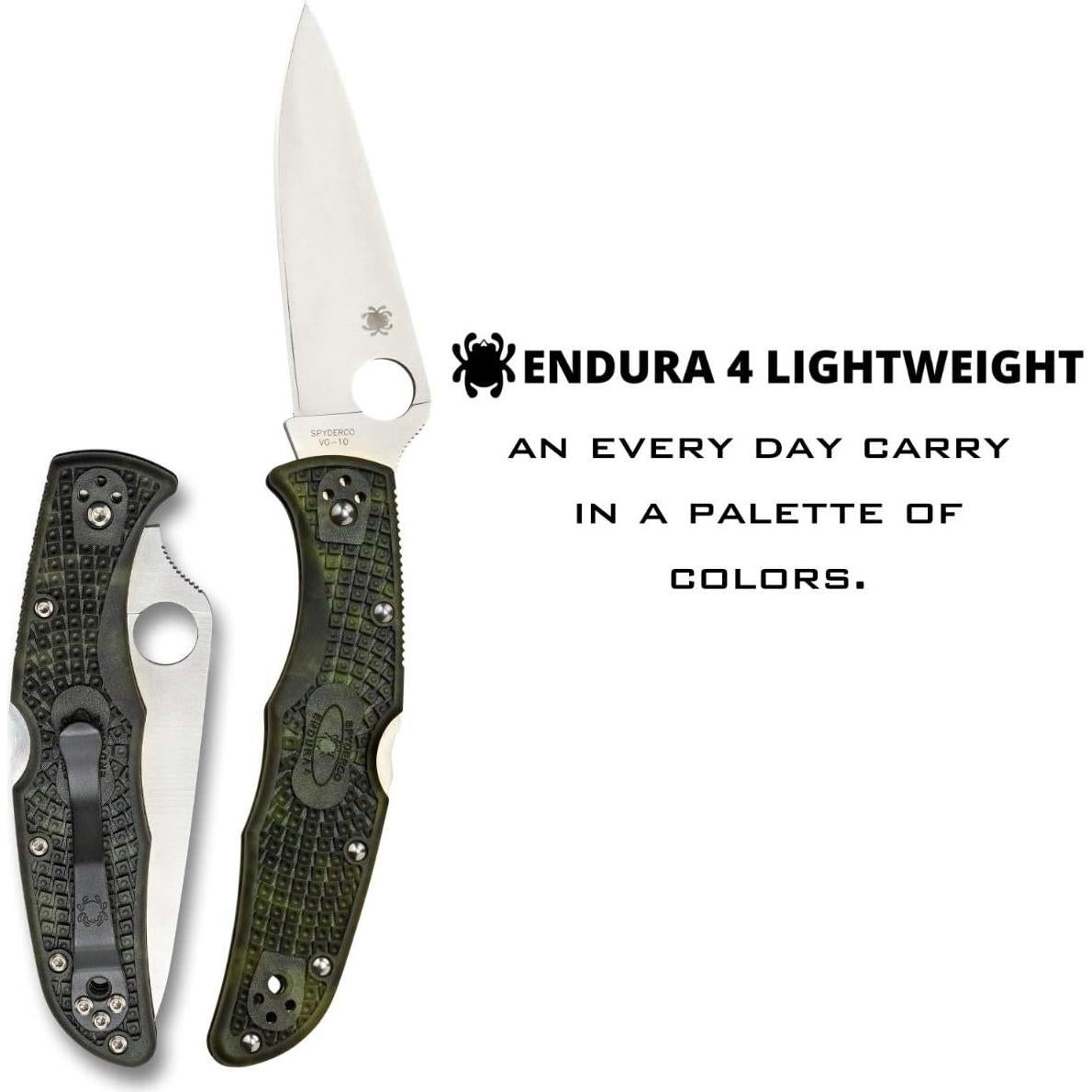 Cuchillo Plegable Spyderco Endura 4 Verde Zome 9.53 cm VG-10