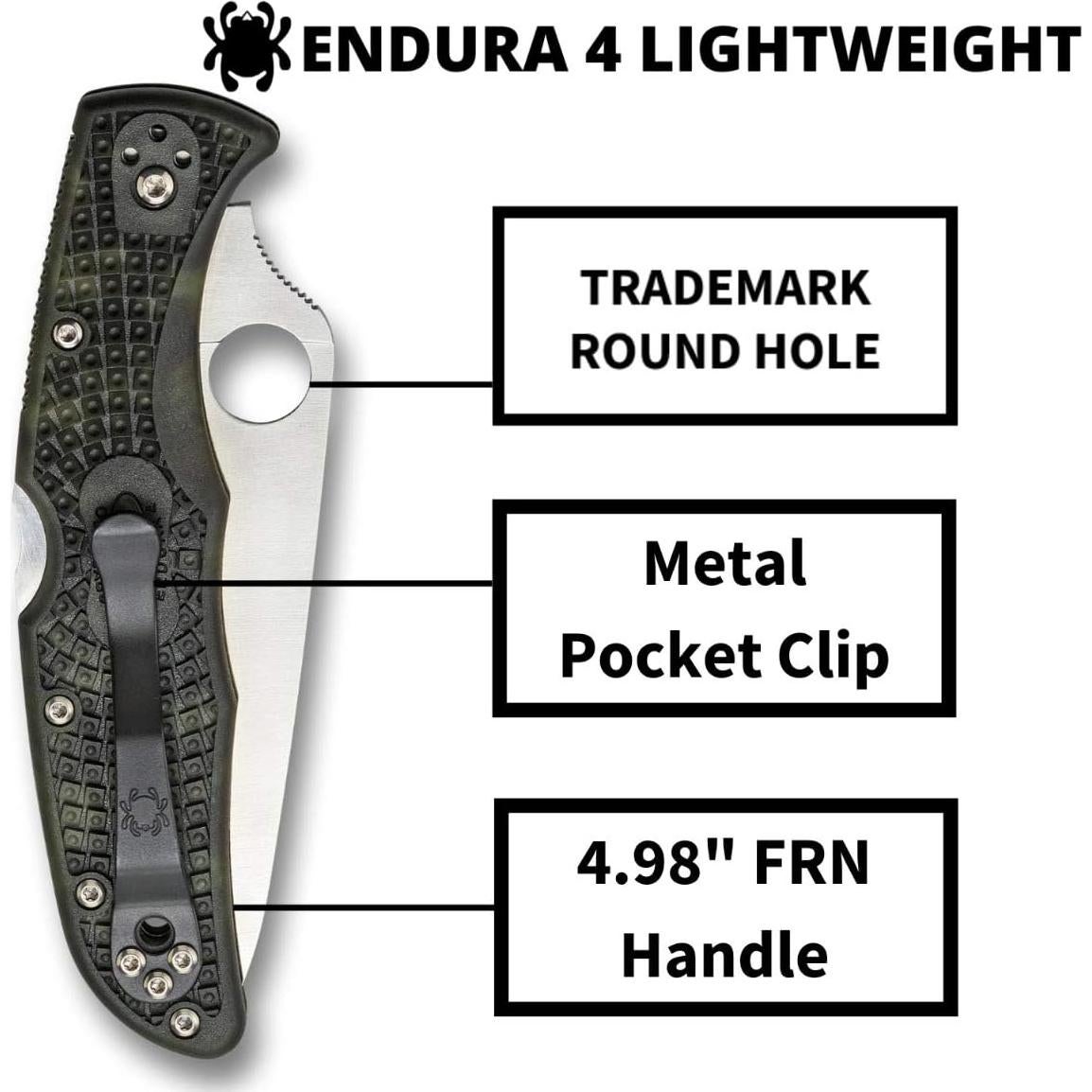 Cuchillo Plegable Spyderco Endura 4 Verde Zome 9.53 cm VG-10