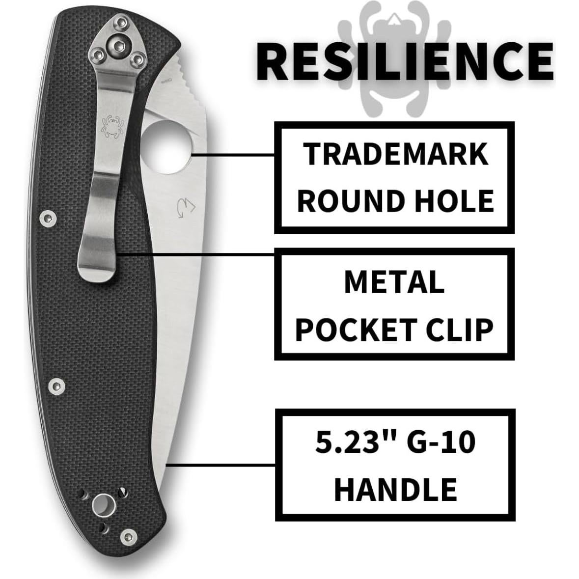 Cuchillo de bolsillo Spyderco Resilience 10.8 cm acero inoxidable