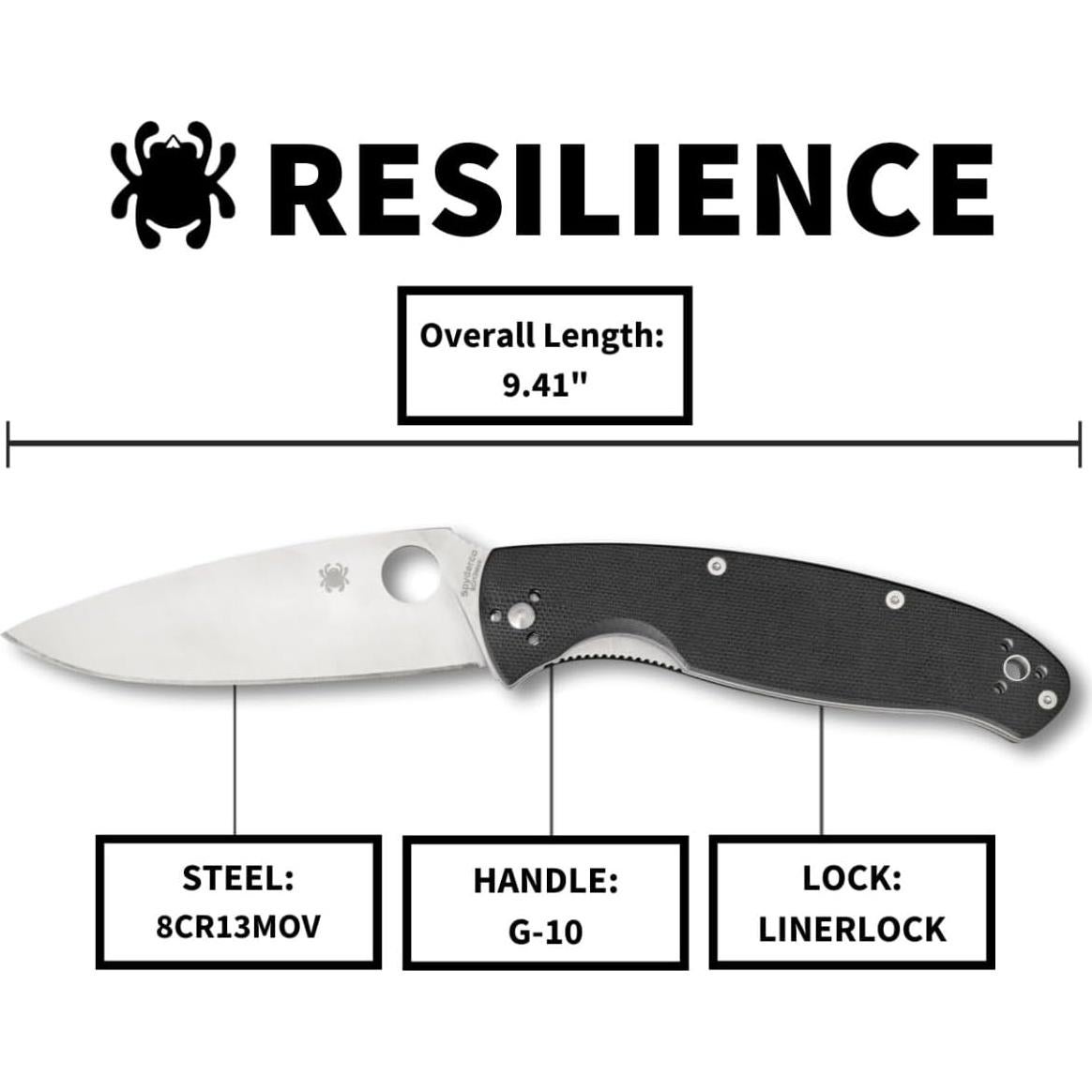 Cuchillo de bolsillo Spyderco Resilience 10.8 cm acero inoxidable
