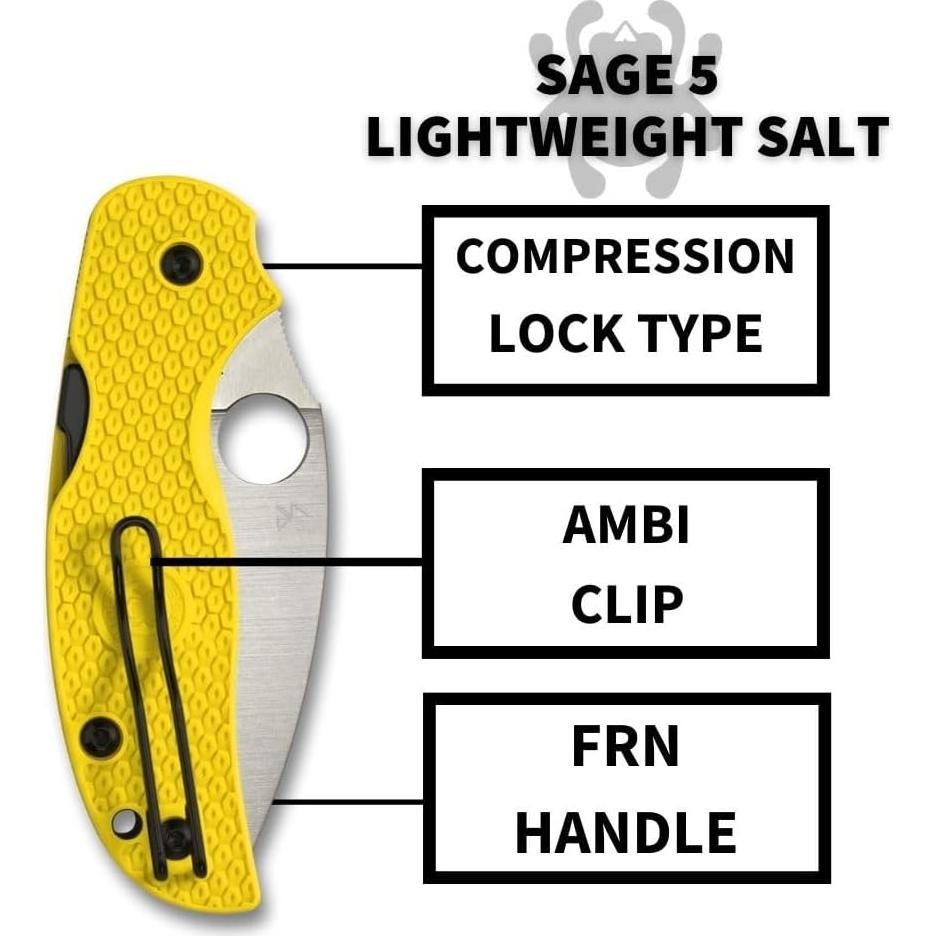 Cuchillo Plegable Spyderco Sage 5 Salt 7.62 cm Acero MagnaCut