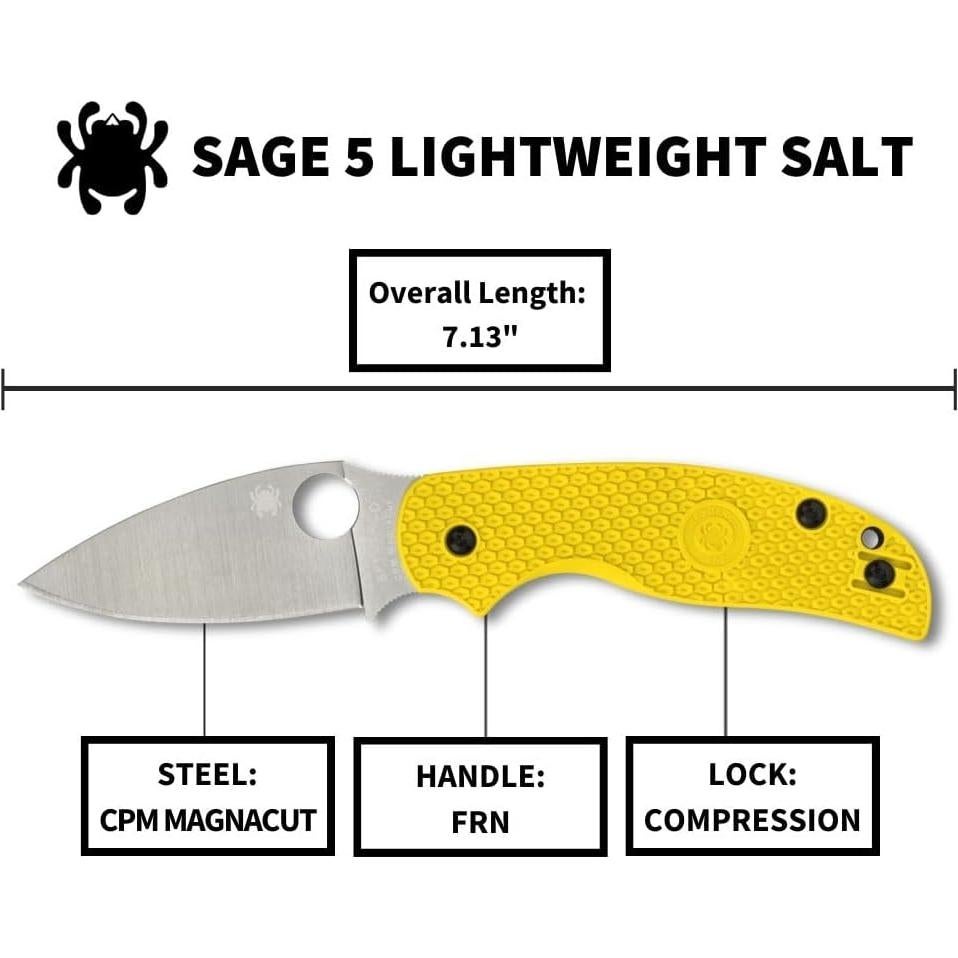 Cuchillo Plegable Spyderco Sage 5 Salt 7.62 cm Acero MagnaCut