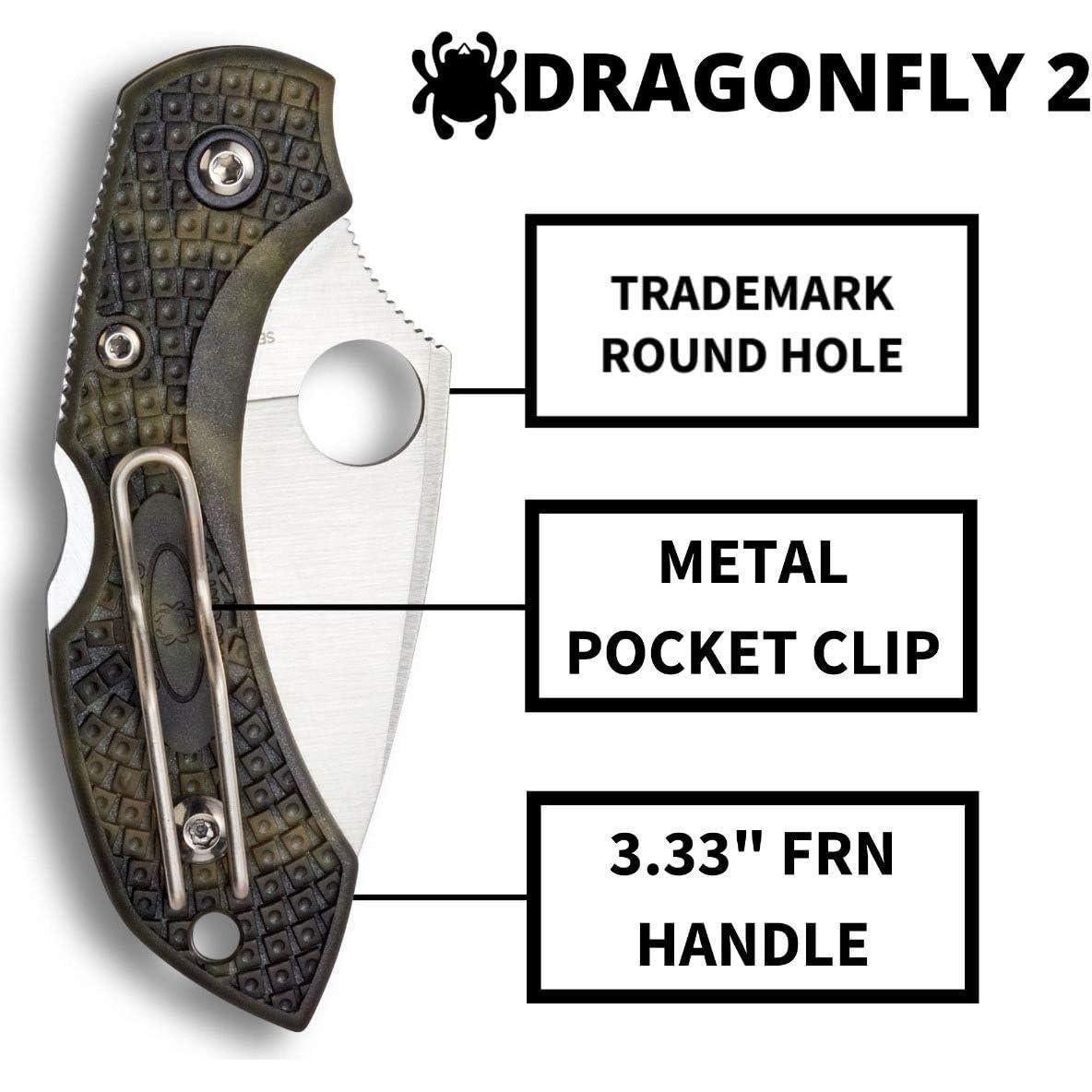 Cuchillo Plegable Spyderco Dragonfly 2 Verde Zome 6 cm VG-10