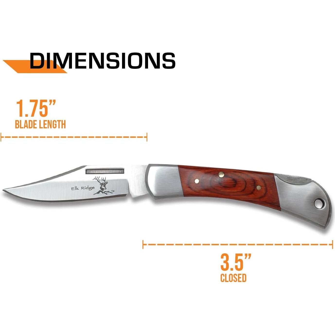 Cuchillo Plegable Elk Ridge 5.7 cm Acero Inoxidable y Madera