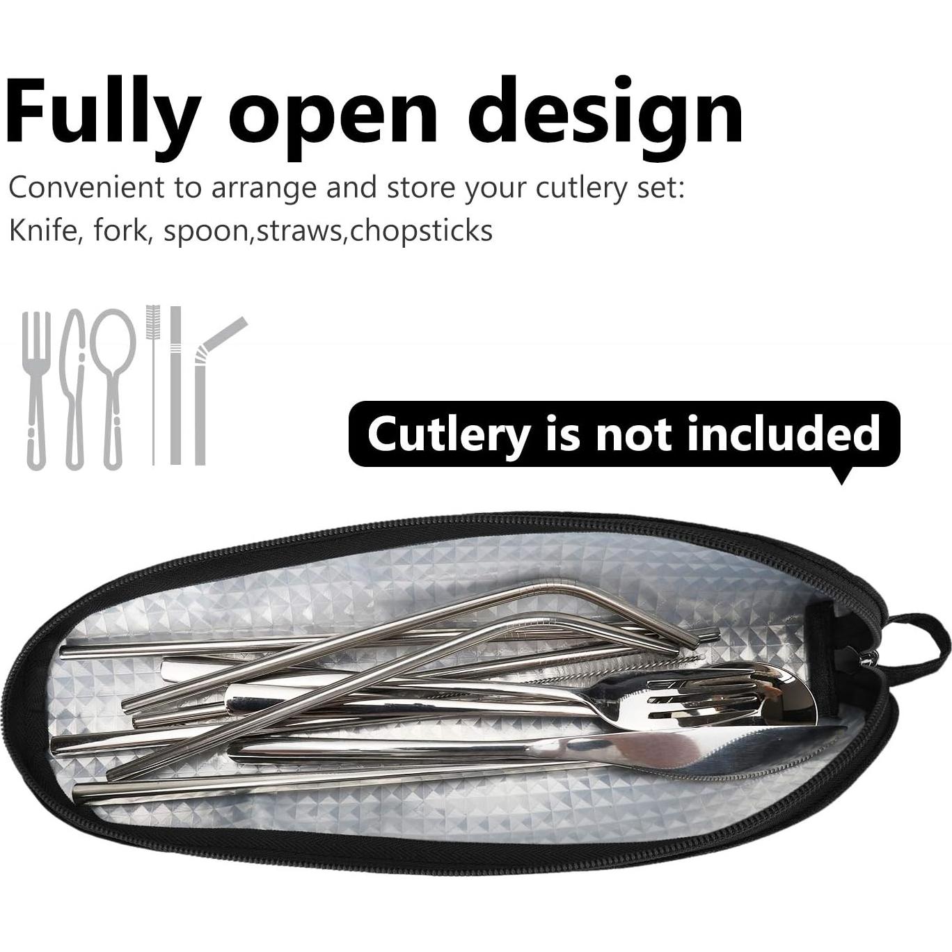 Juego de Utensilios de Viaje Aosbos con Estuche Negro