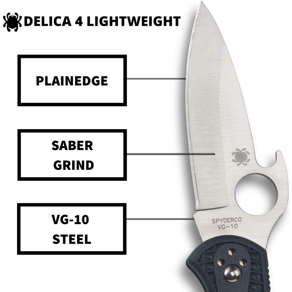 Cuchillo Plegable Spyderco Delica 4 con Hoja de Acero VG-10